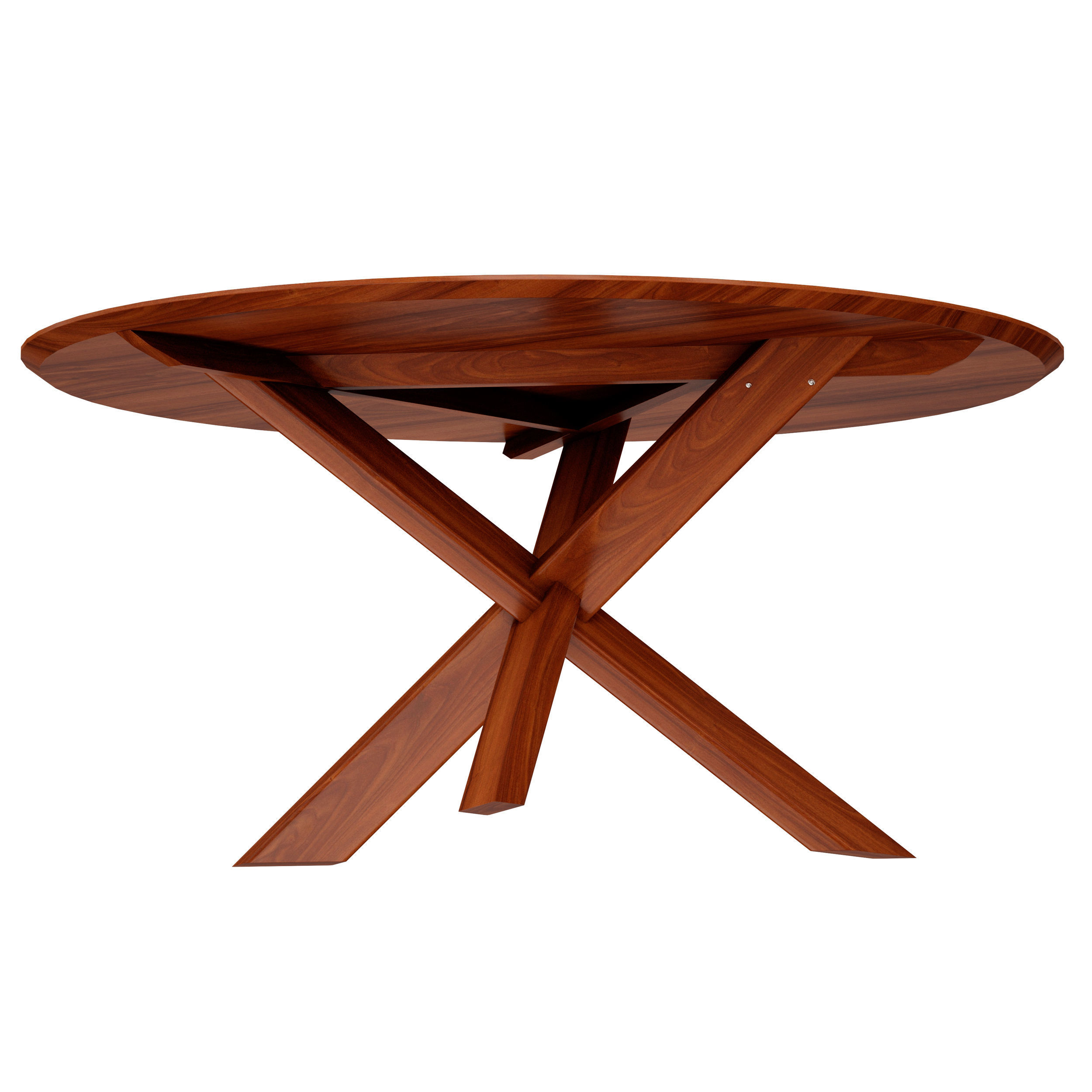 Apex  64 Walnut Round Dining Table Crate and Barrel 3D model_2