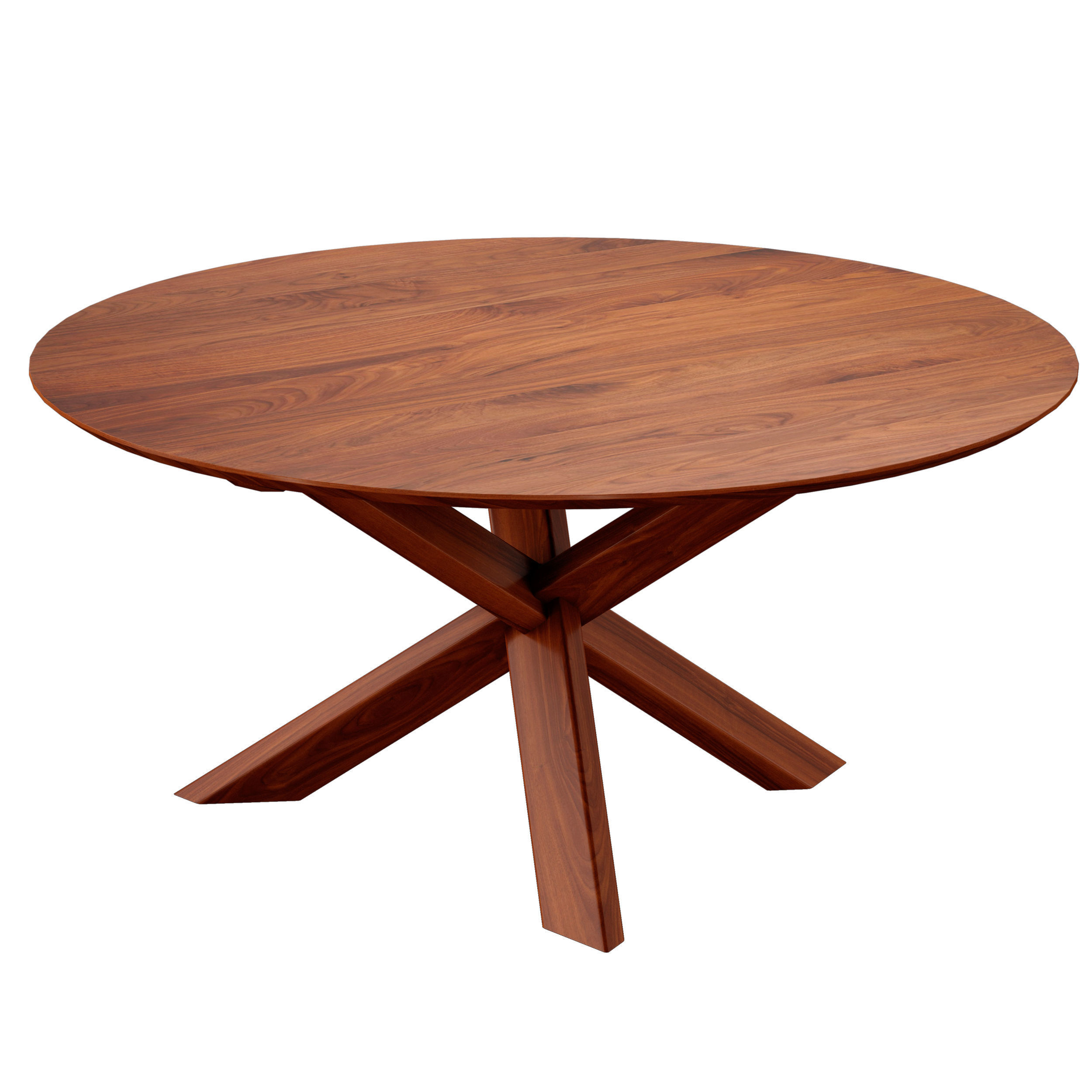 Apex  64 Walnut Round Dining Table Crate and Barrel 3D model_6