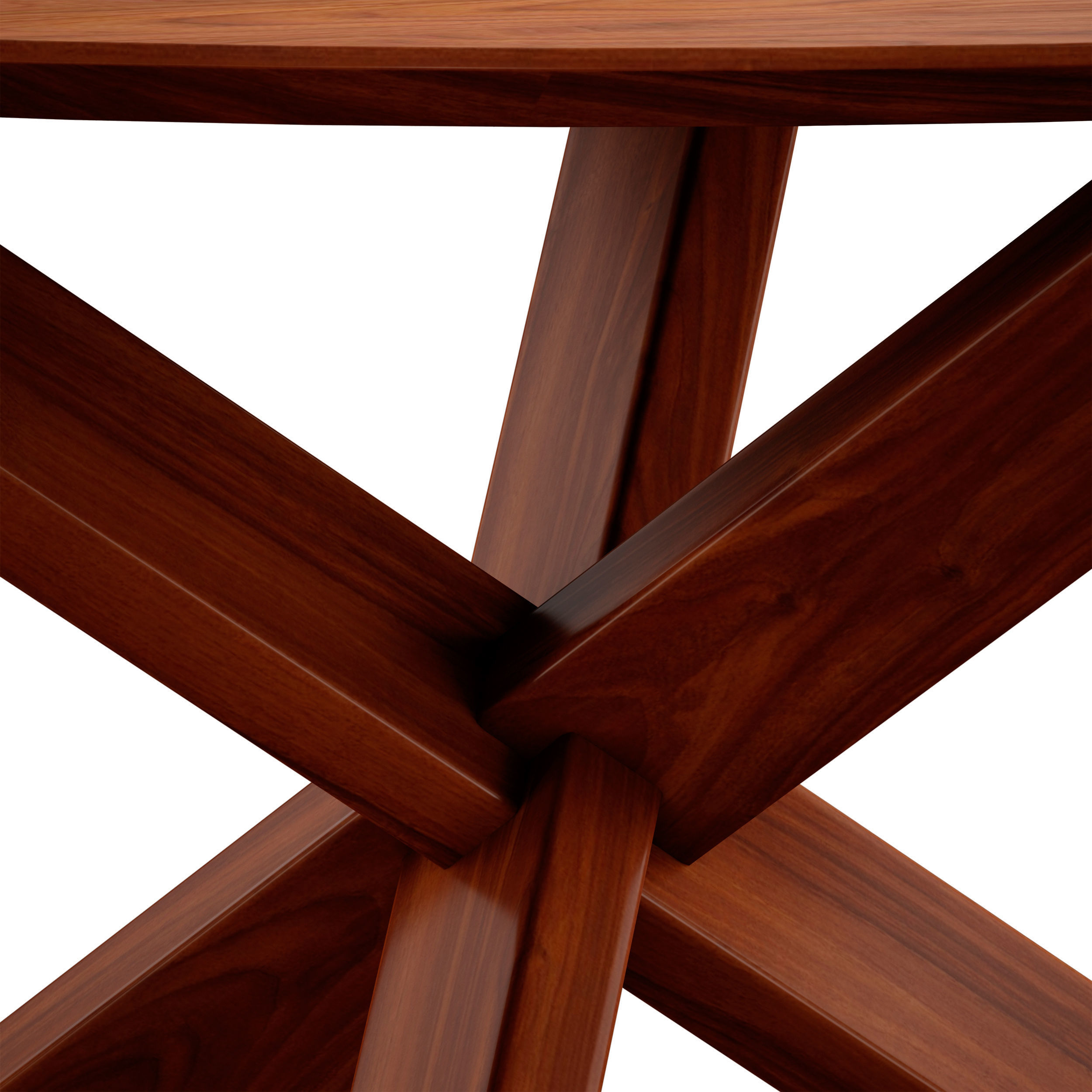 Apex  64 Walnut Round Dining Table Crate and Barrel 3D model_8