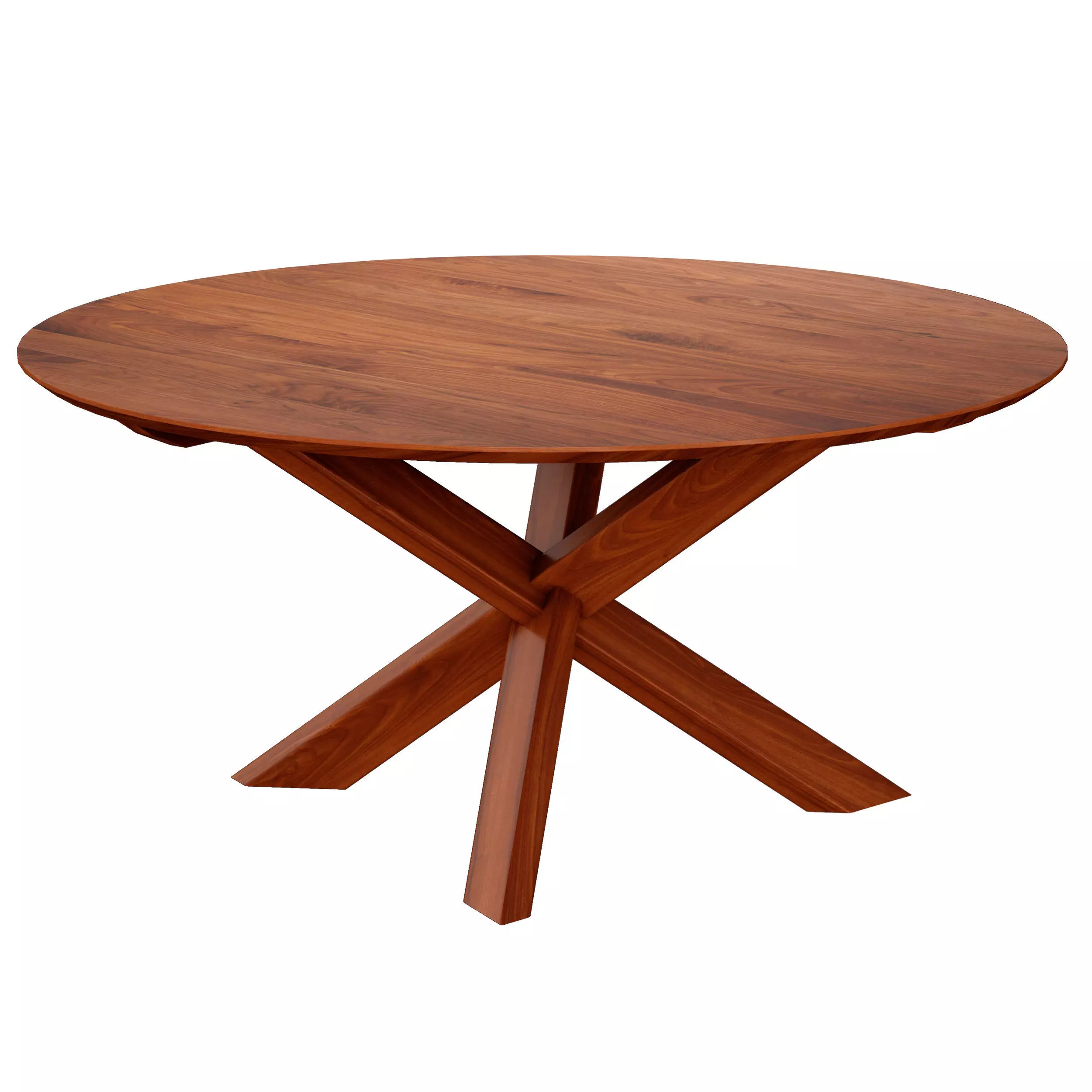 Apex  64 Walnut Round Dining Table Crate and Barrel 3D model_0