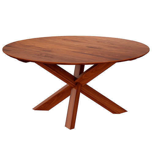 Apex  64 Walnut Round Dining Table Crate and Barrel 3D model
