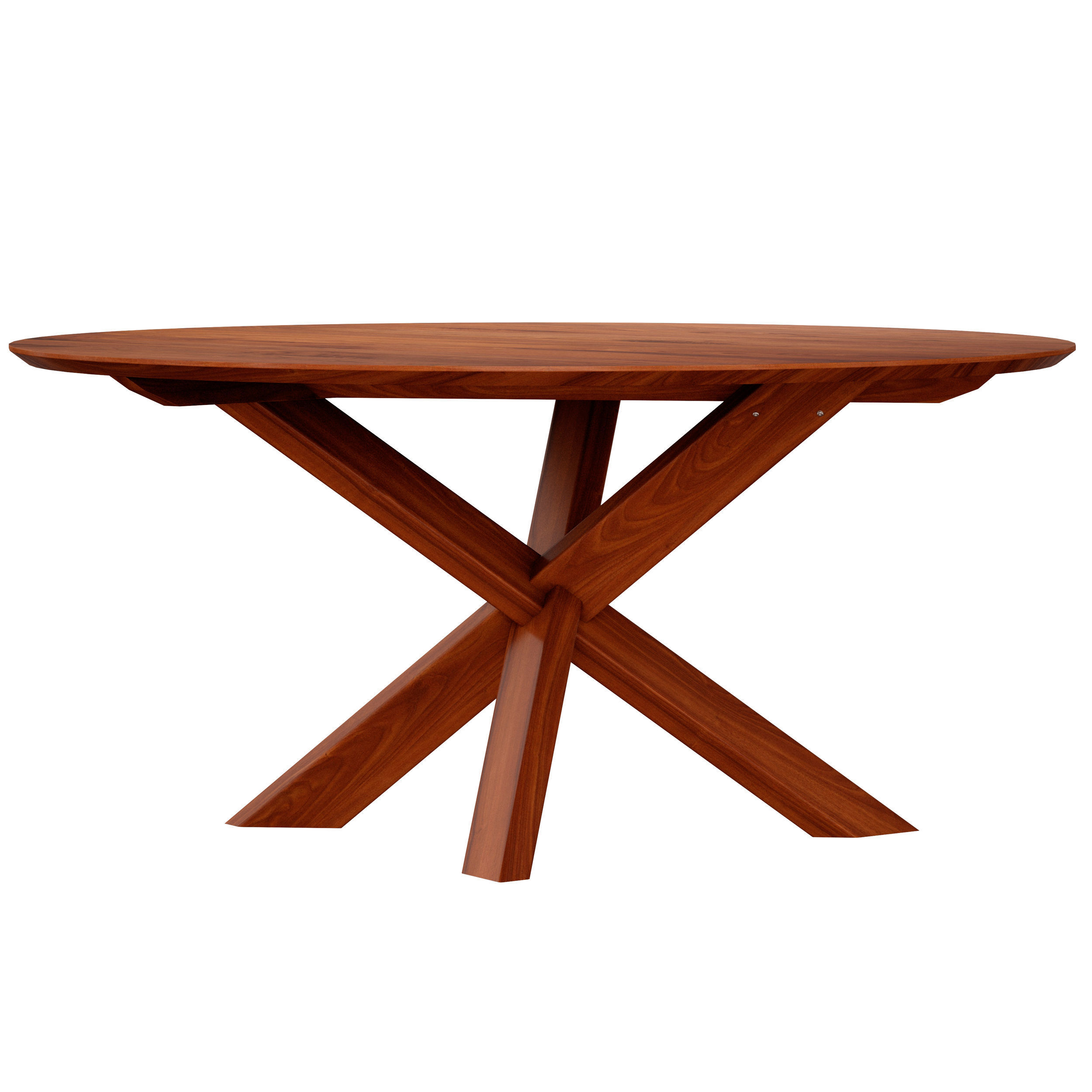 Apex  64 Walnut Round Dining Table Crate and Barrel 3D model_1