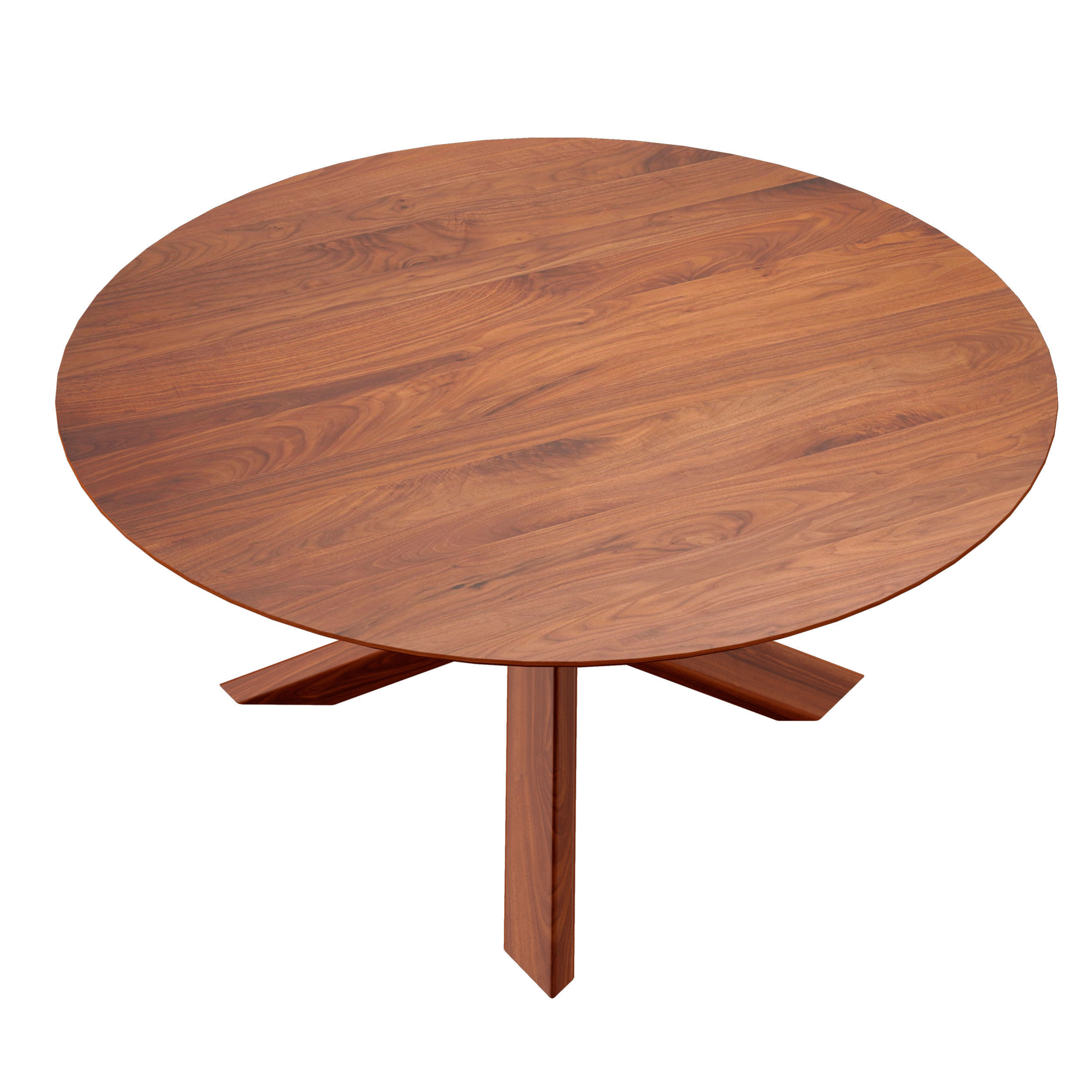 Apex  64 Walnut Round Dining Table Crate and Barrel 3D model_7