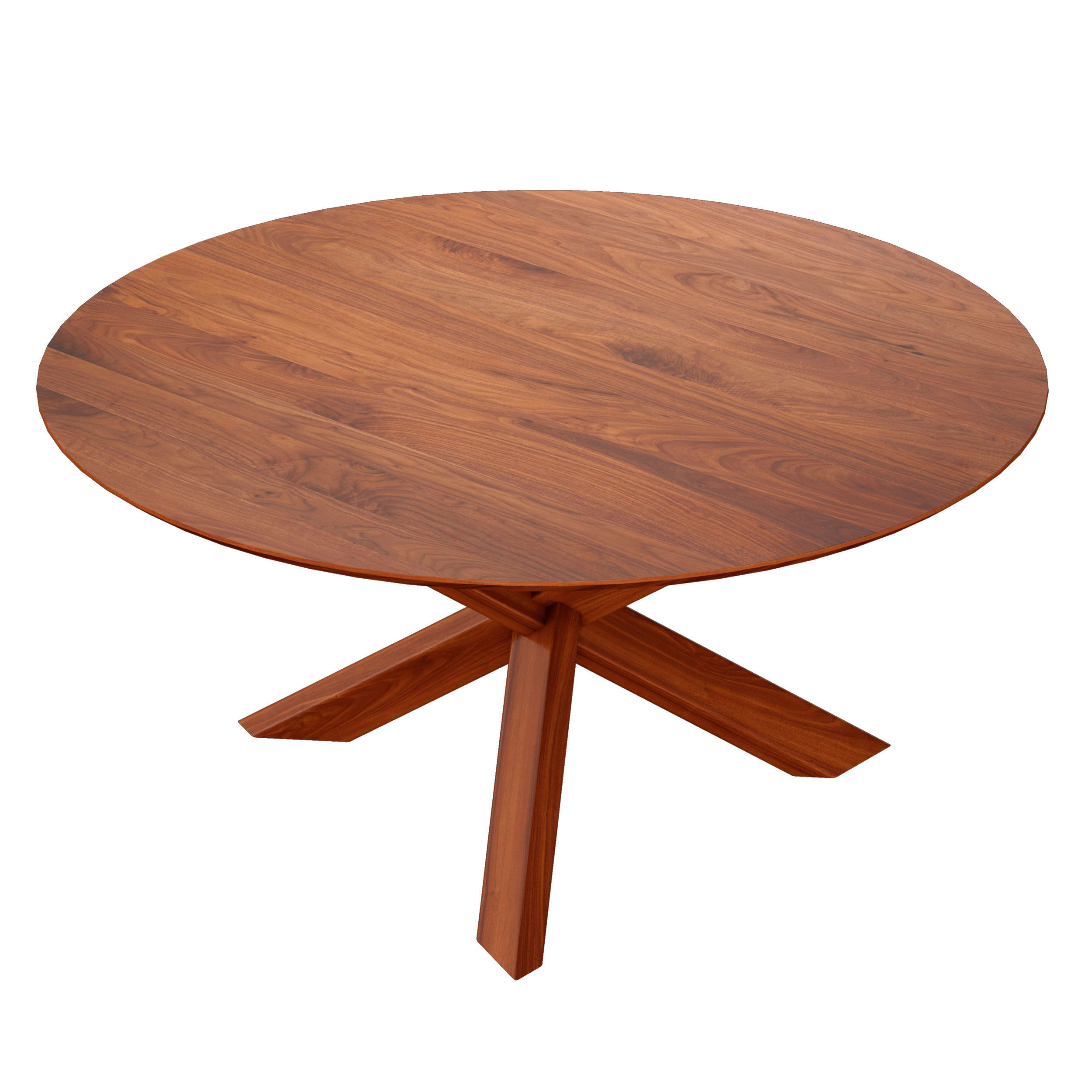 Apex  64 Walnut Round Dining Table Crate and Barrel 3D model_3