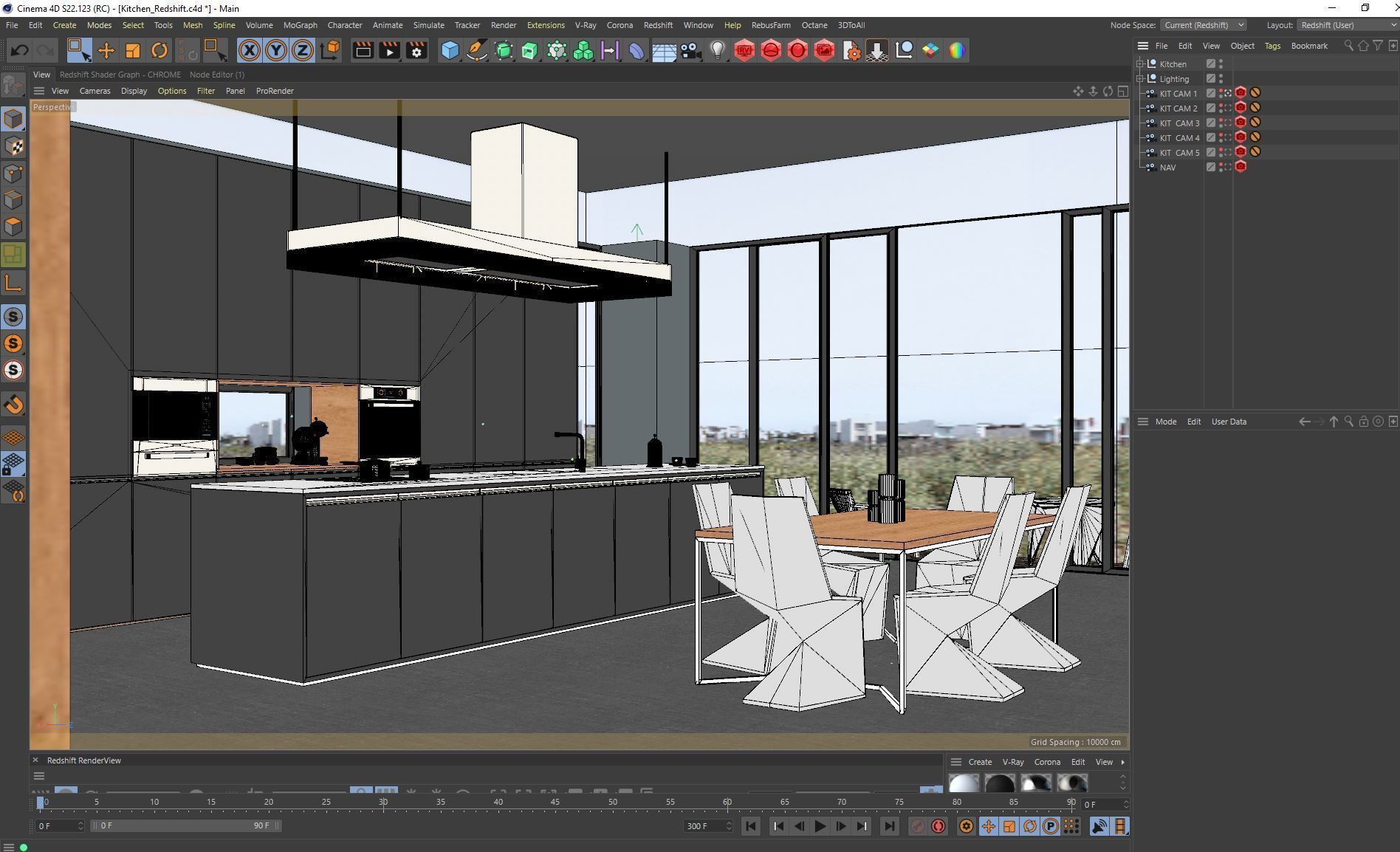 Redshift - C4D Scene files - Modern Kitchen Scene 3D model 3D model_5