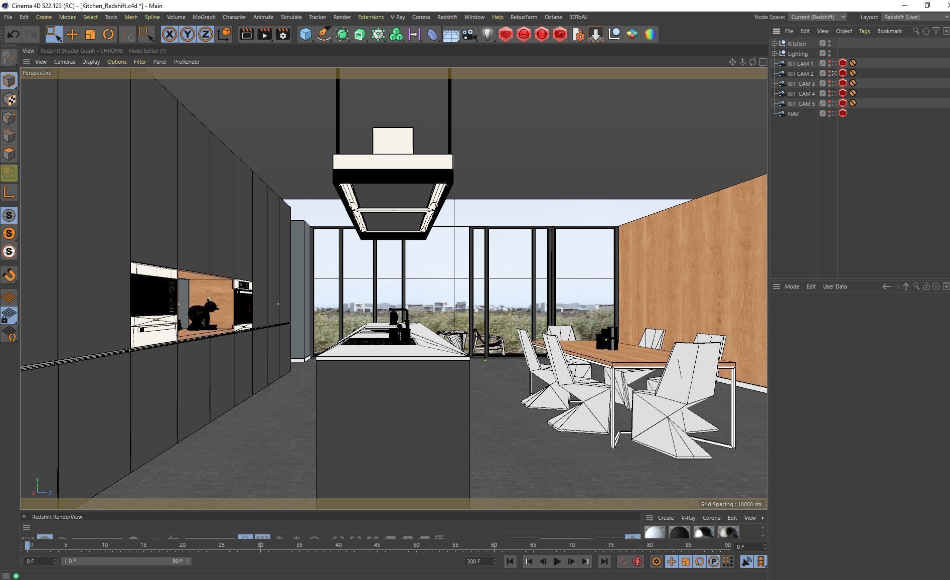 Redshift - C4D Scene files - Modern Kitchen Scene 3D model 3D model_7