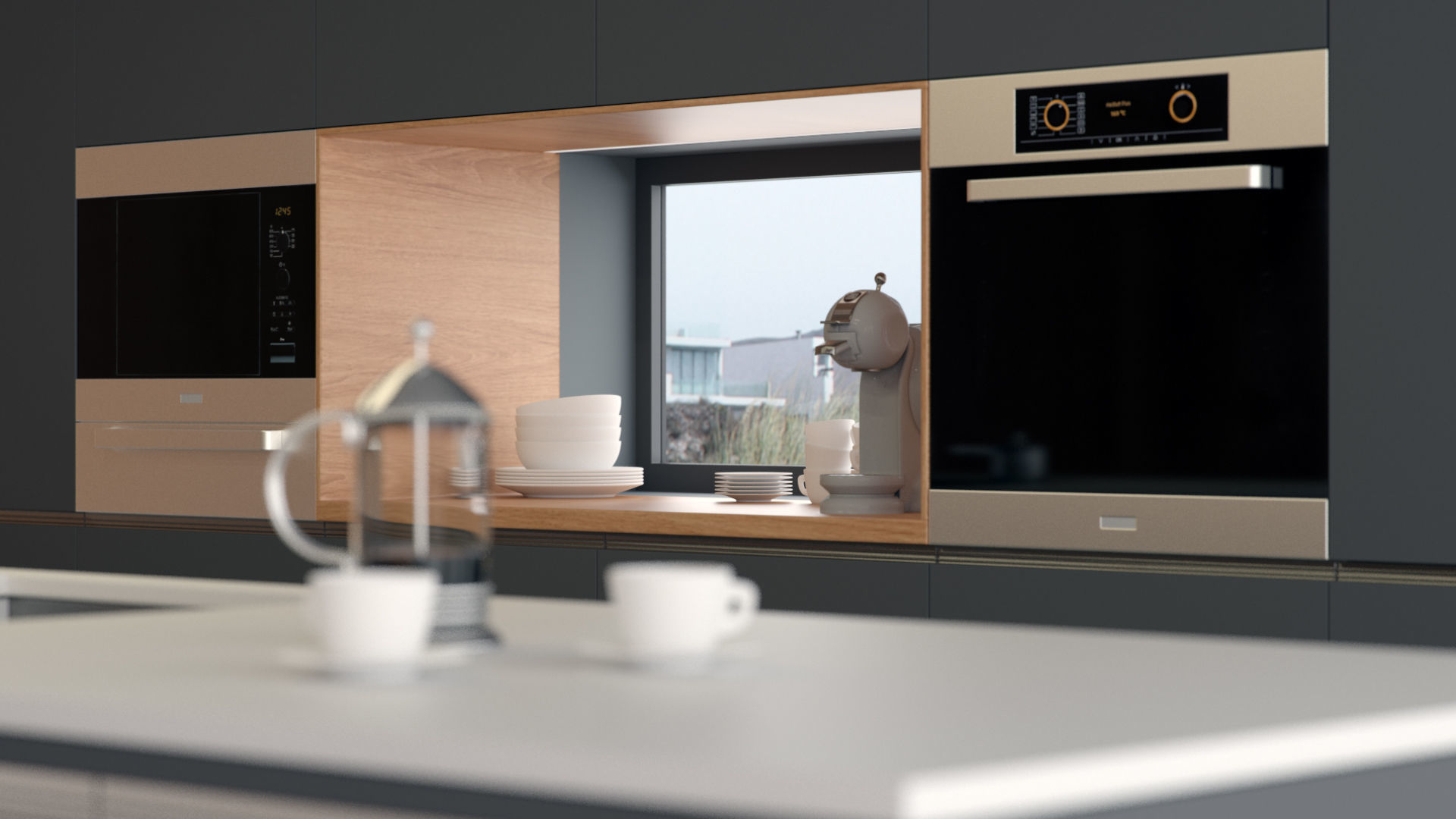Redshift - C4D Scene files - Modern Kitchen Scene 3D model 3D model_4