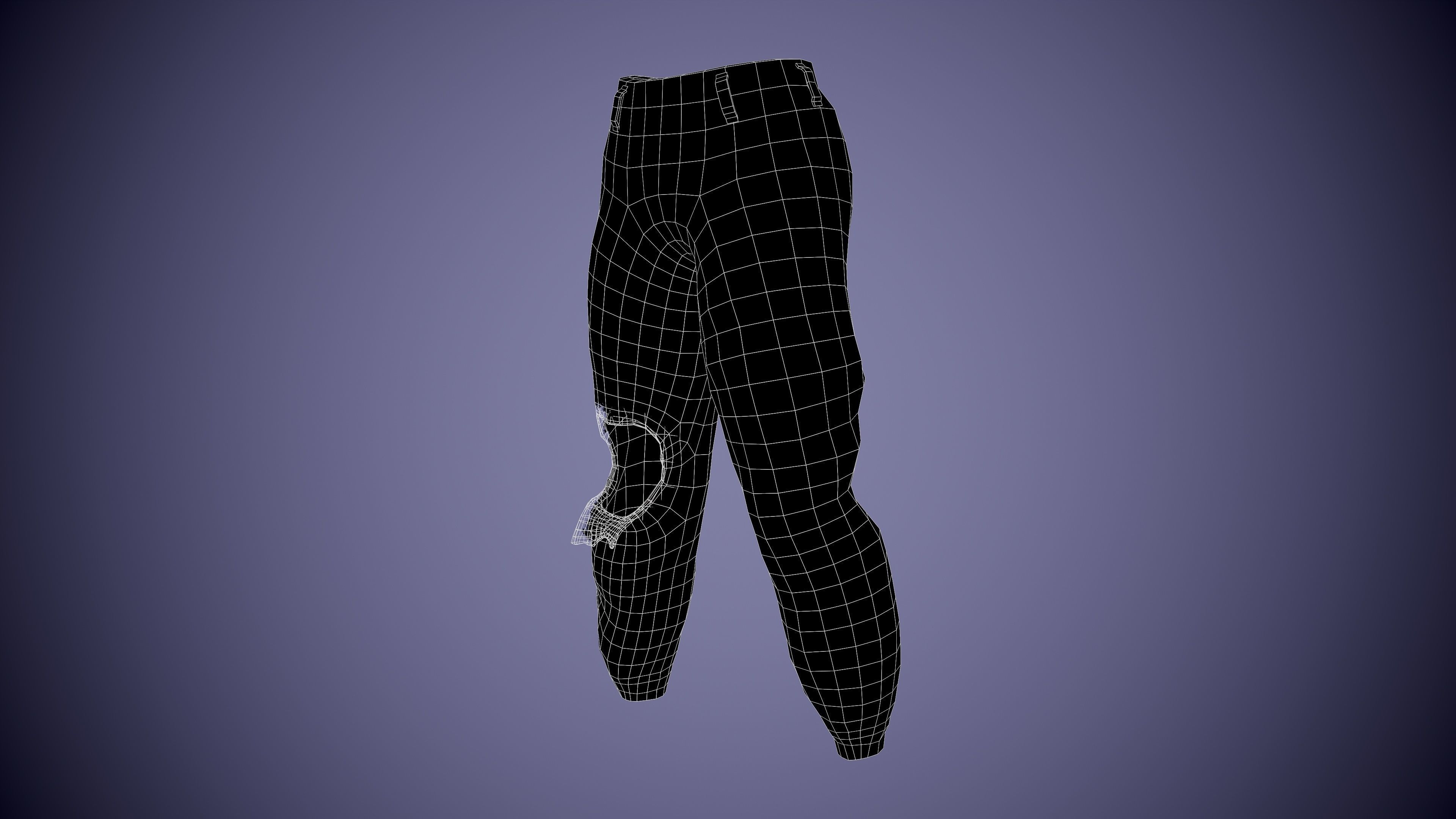 Post apocalyptic Pants Low-poly 3D model_18