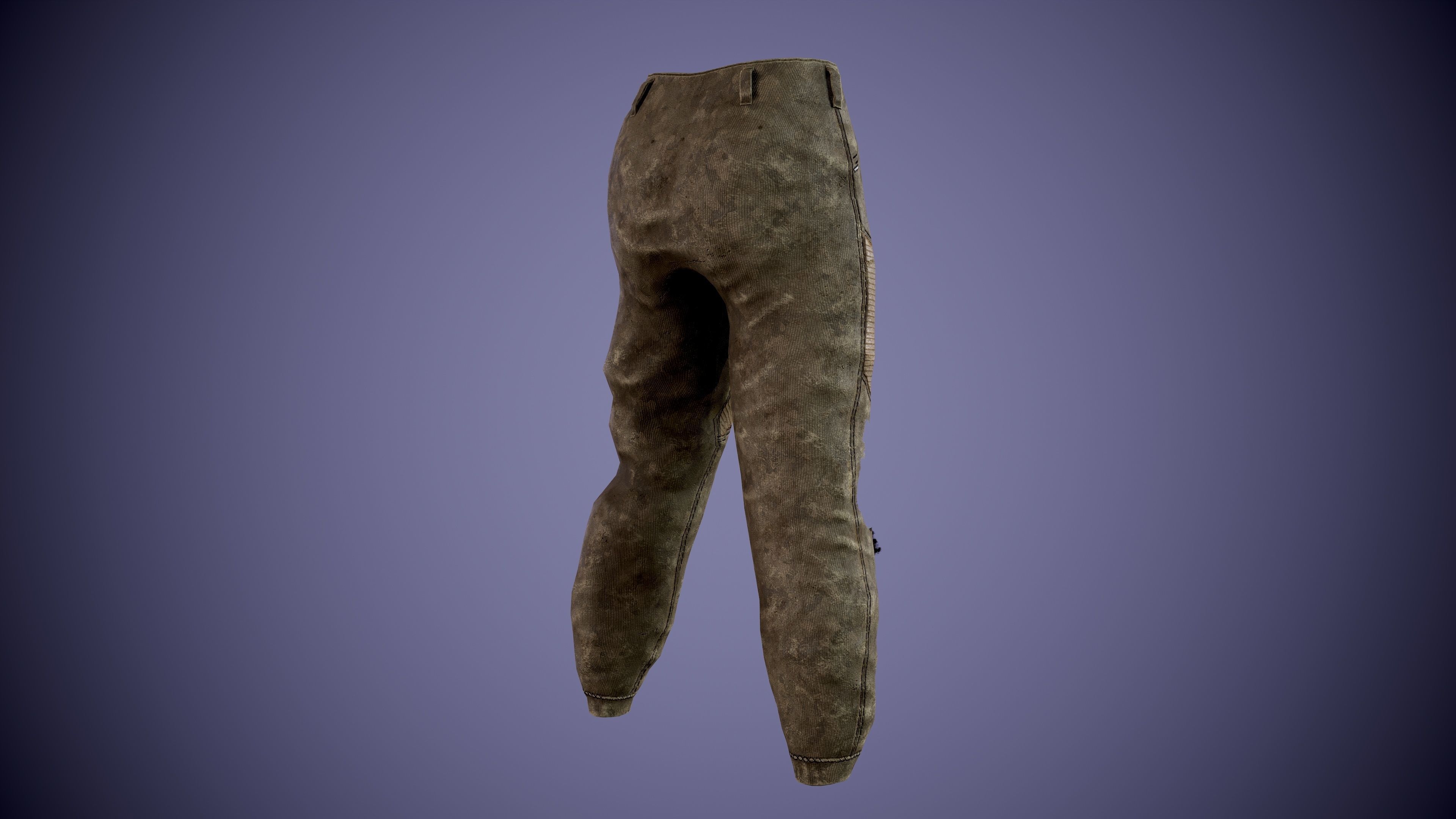 Post apocalyptic Pants Low-poly 3D model_8