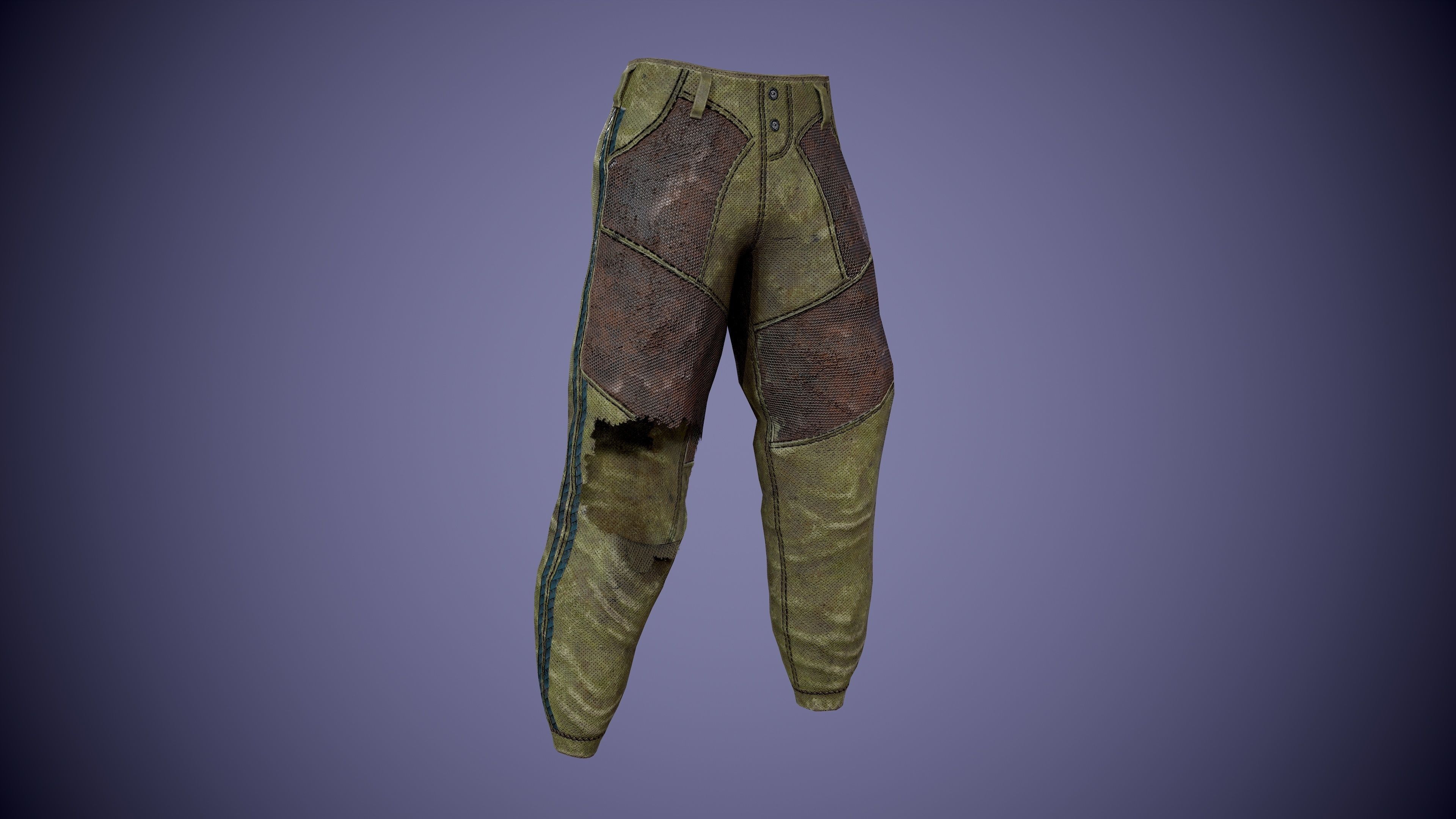 Post apocalyptic Pants Low-poly 3D model_15