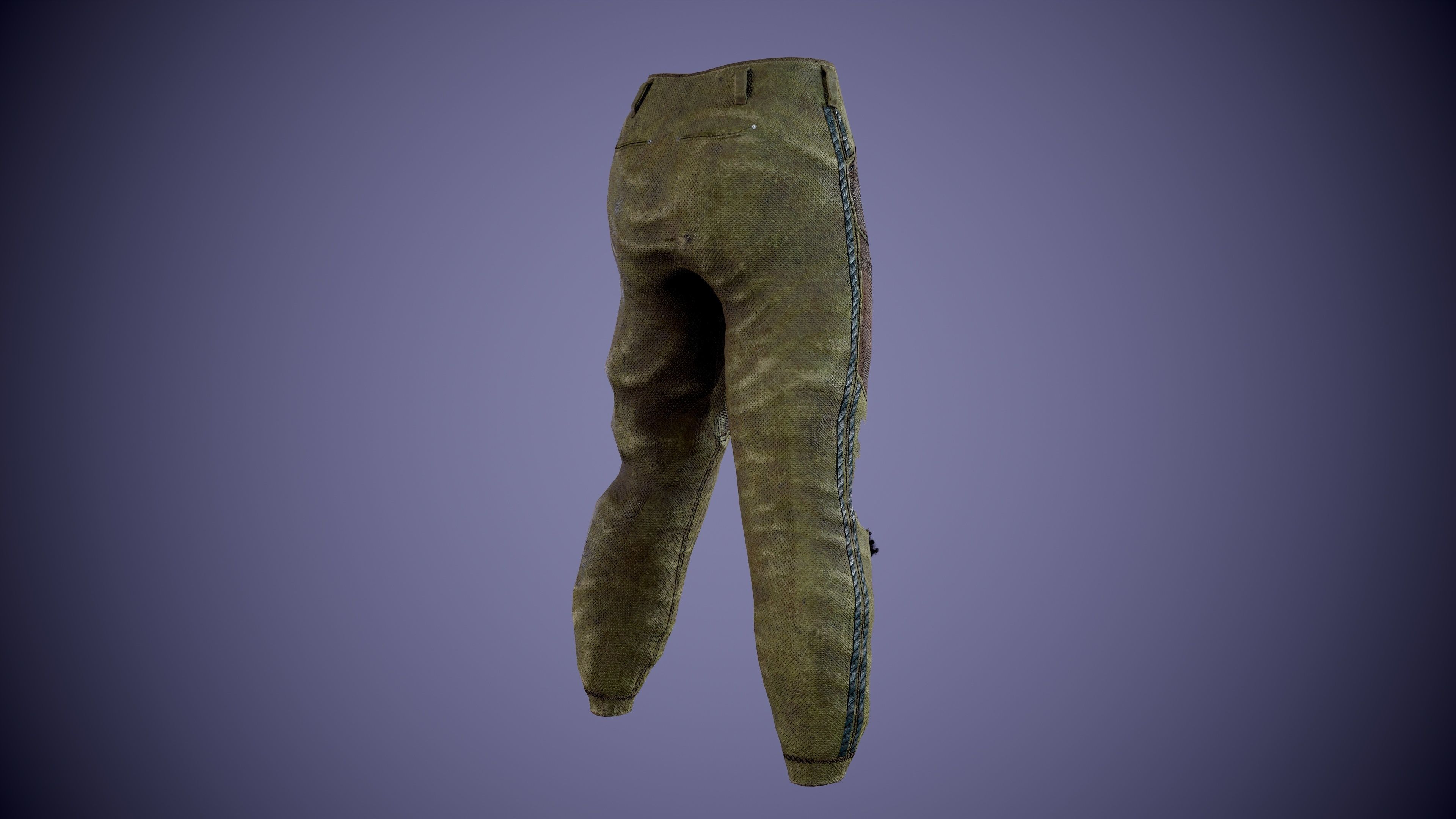 Post apocalyptic Pants Low-poly 3D model_16
