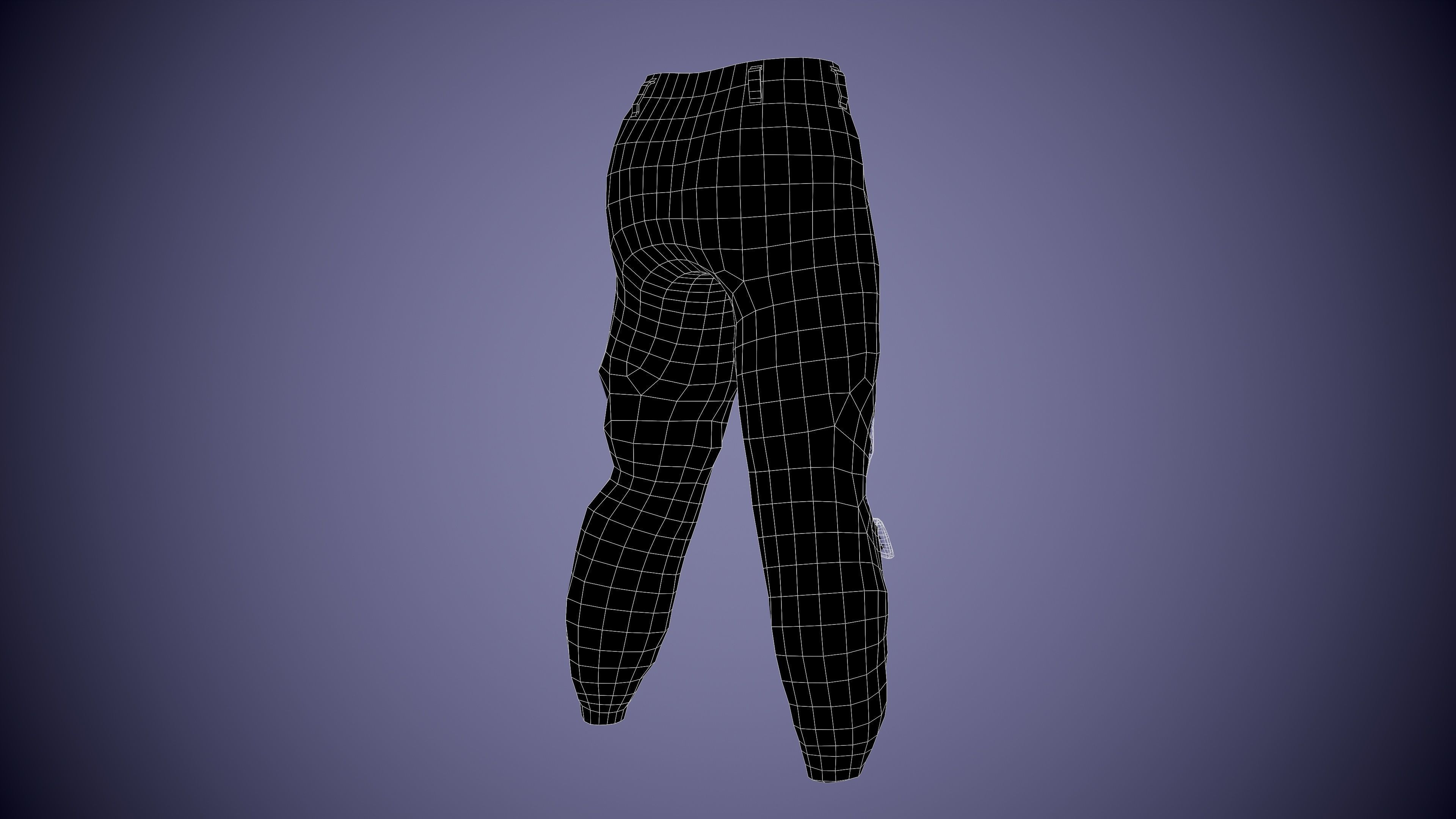 Post apocalyptic Pants Low-poly 3D model_20