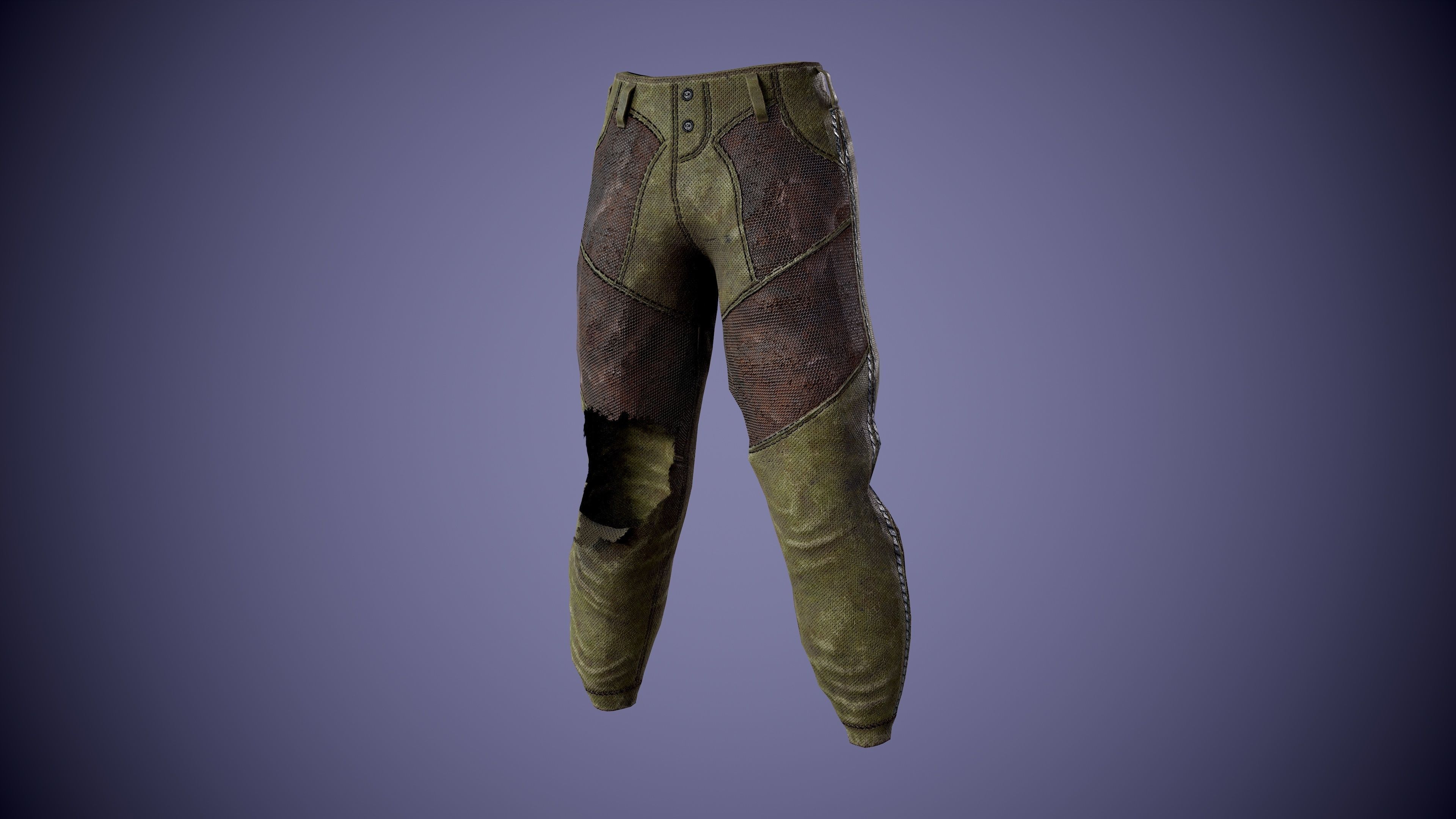 Post apocalyptic Pants Low-poly 3D model_14