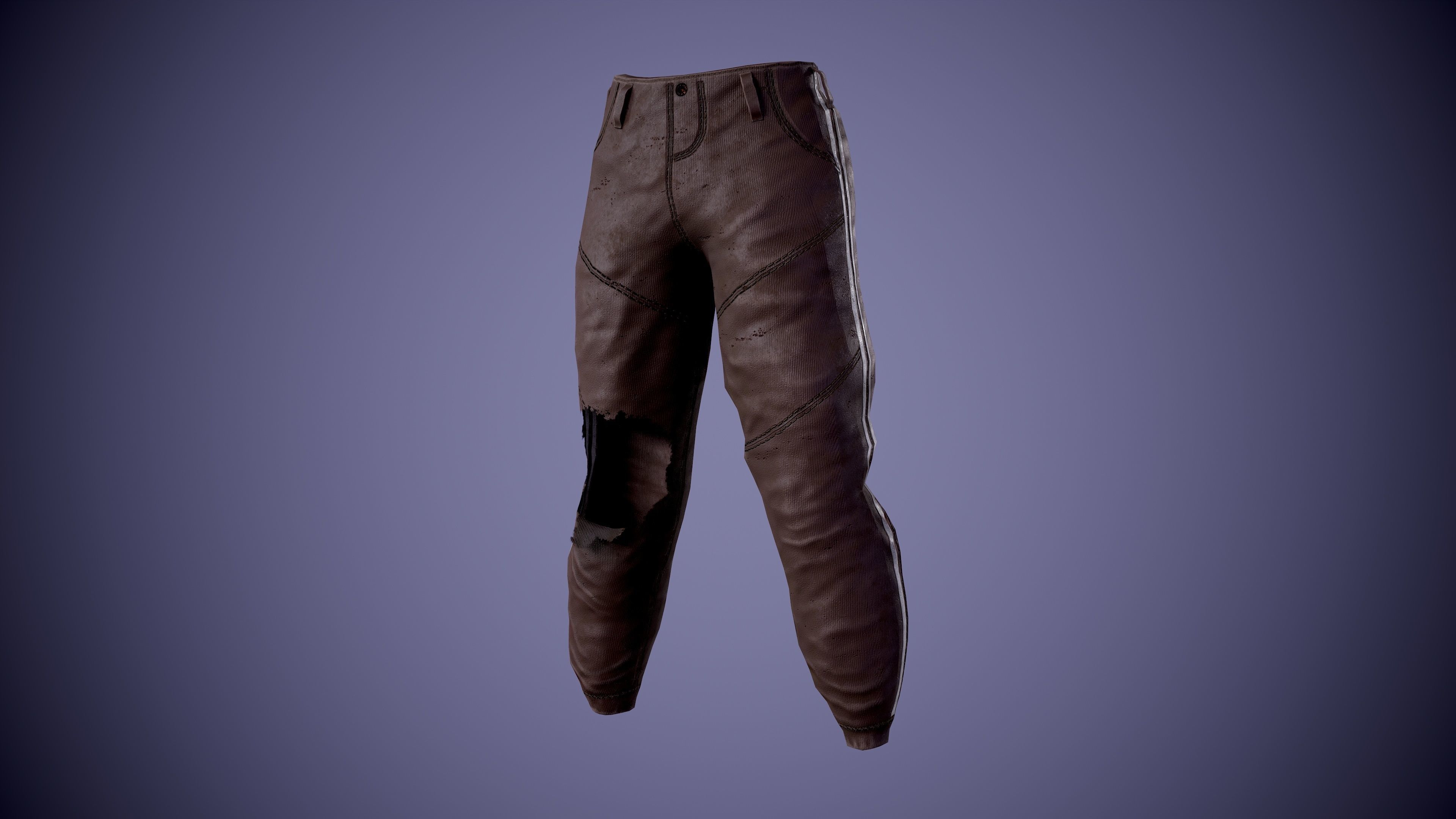 Post apocalyptic Pants Low-poly 3D model_10