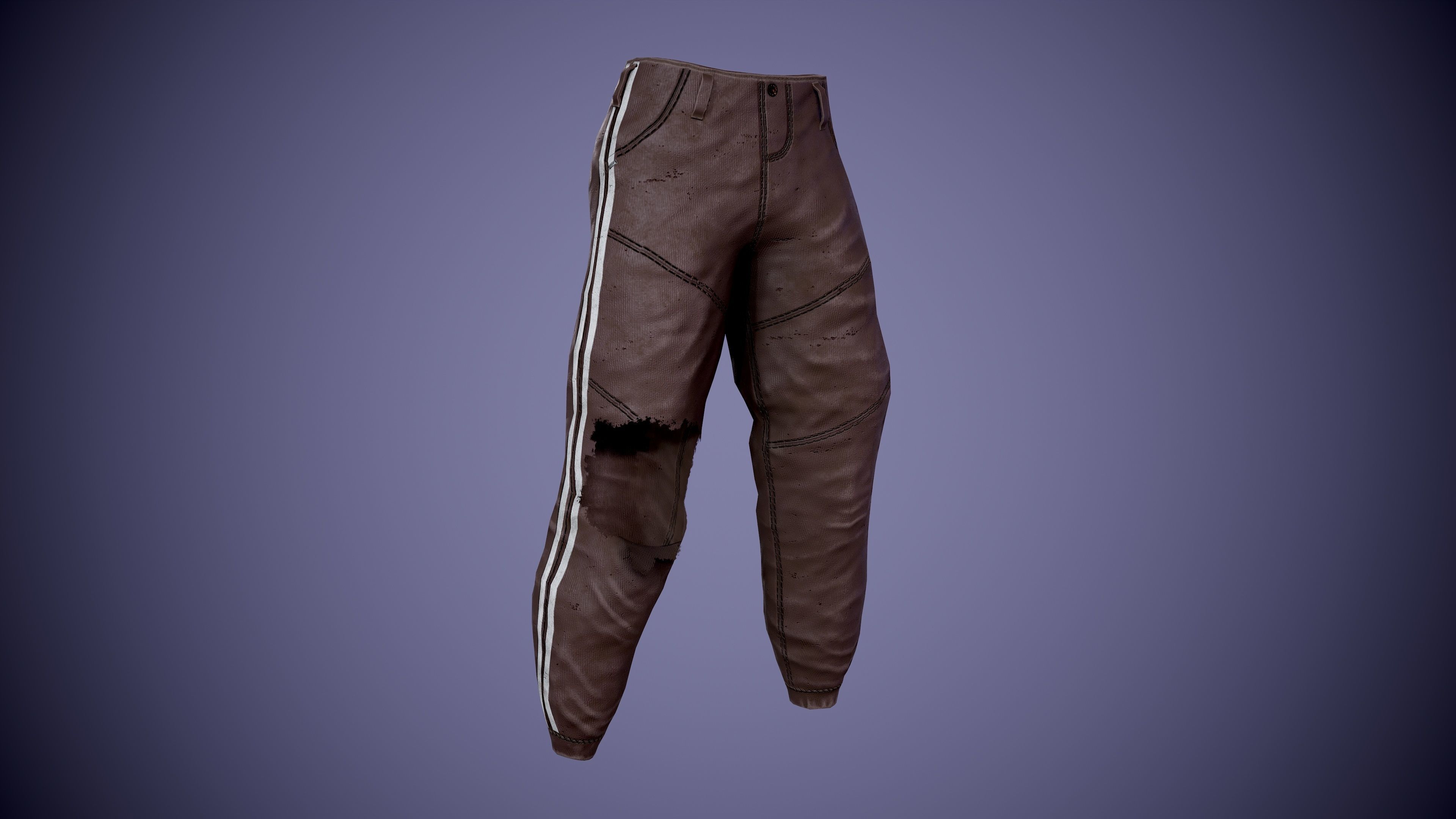 Post apocalyptic Pants Low-poly 3D model_11
