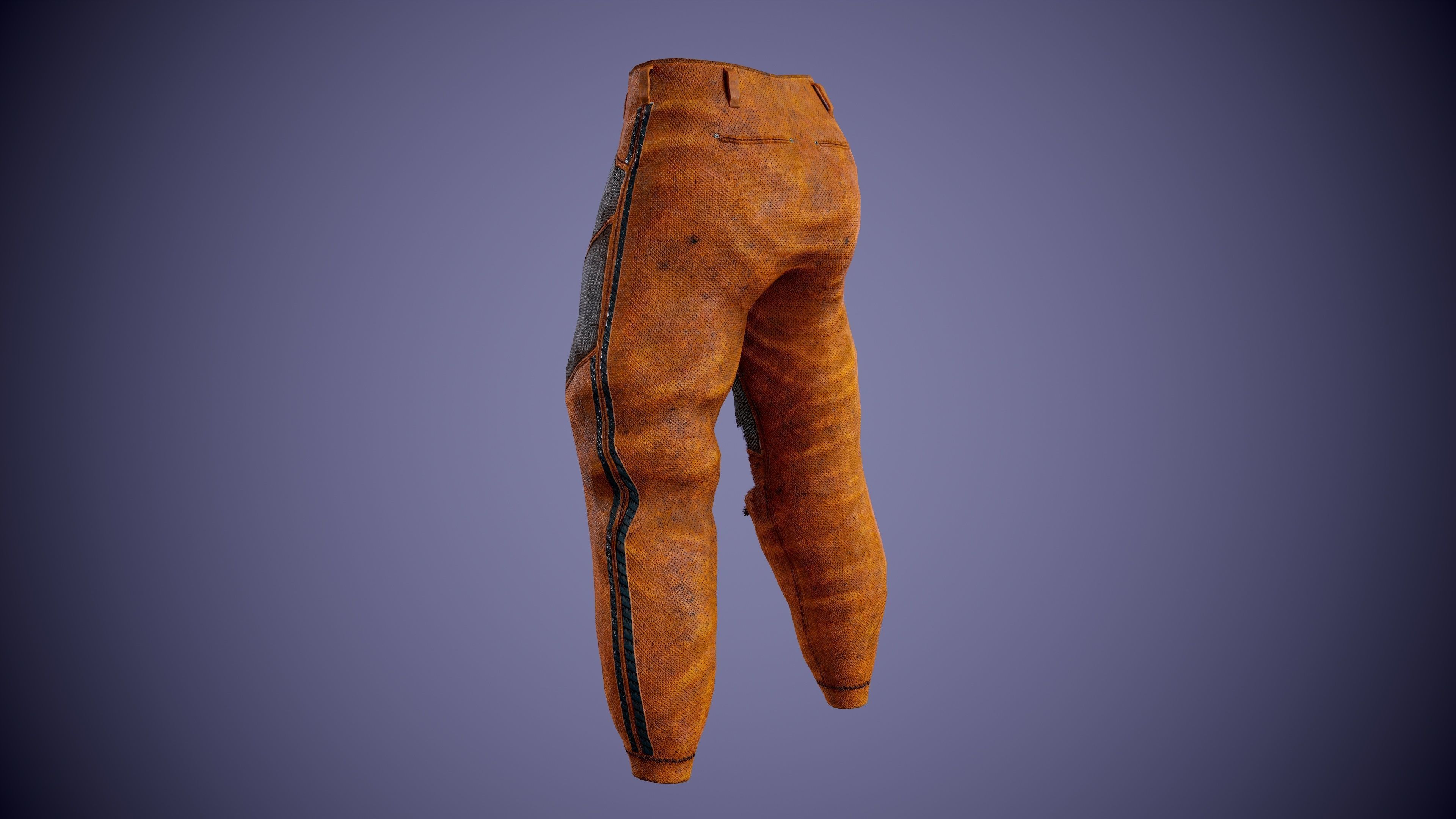 Post apocalyptic Pants Low-poly 3D model_4