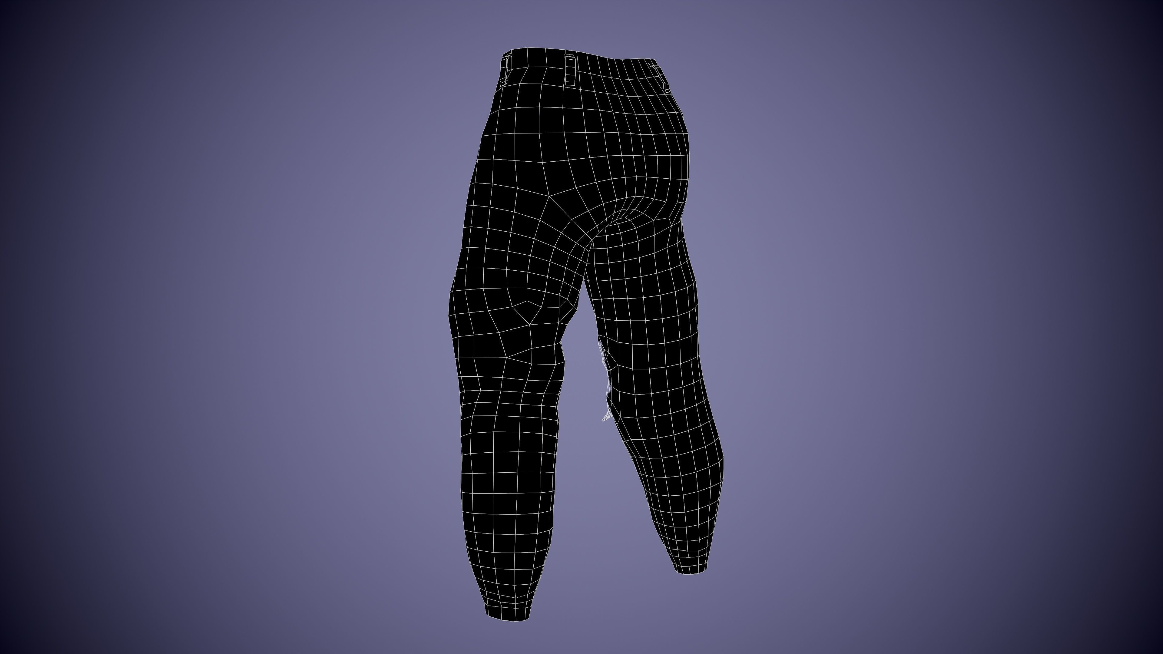 Post apocalyptic Pants Low-poly 3D model_21