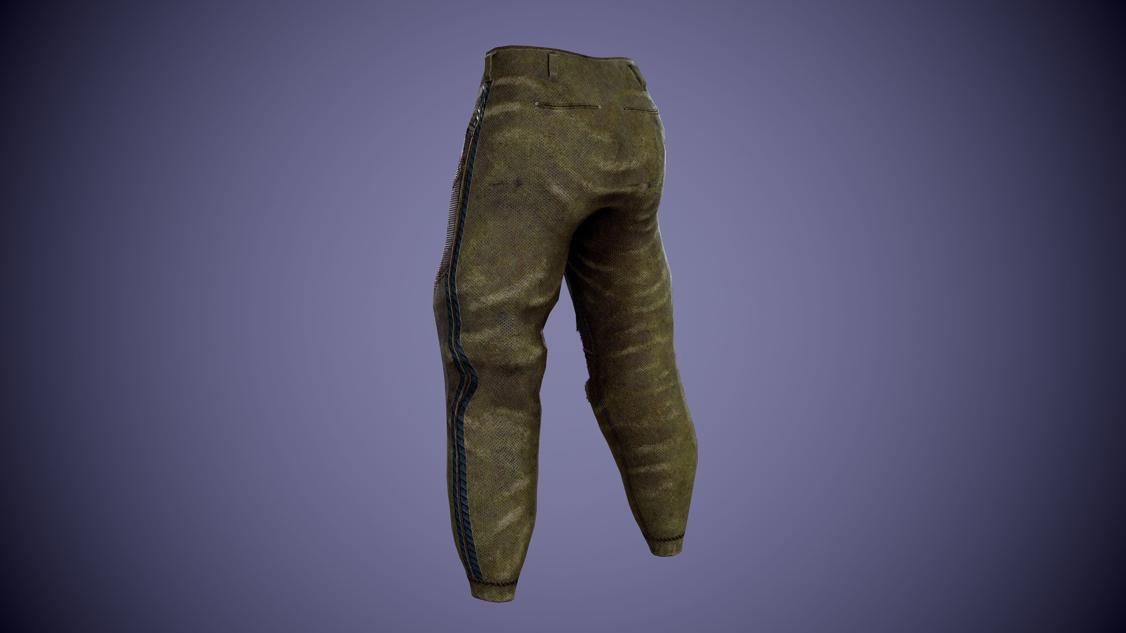 Post apocalyptic Pants Low-poly 3D model_17