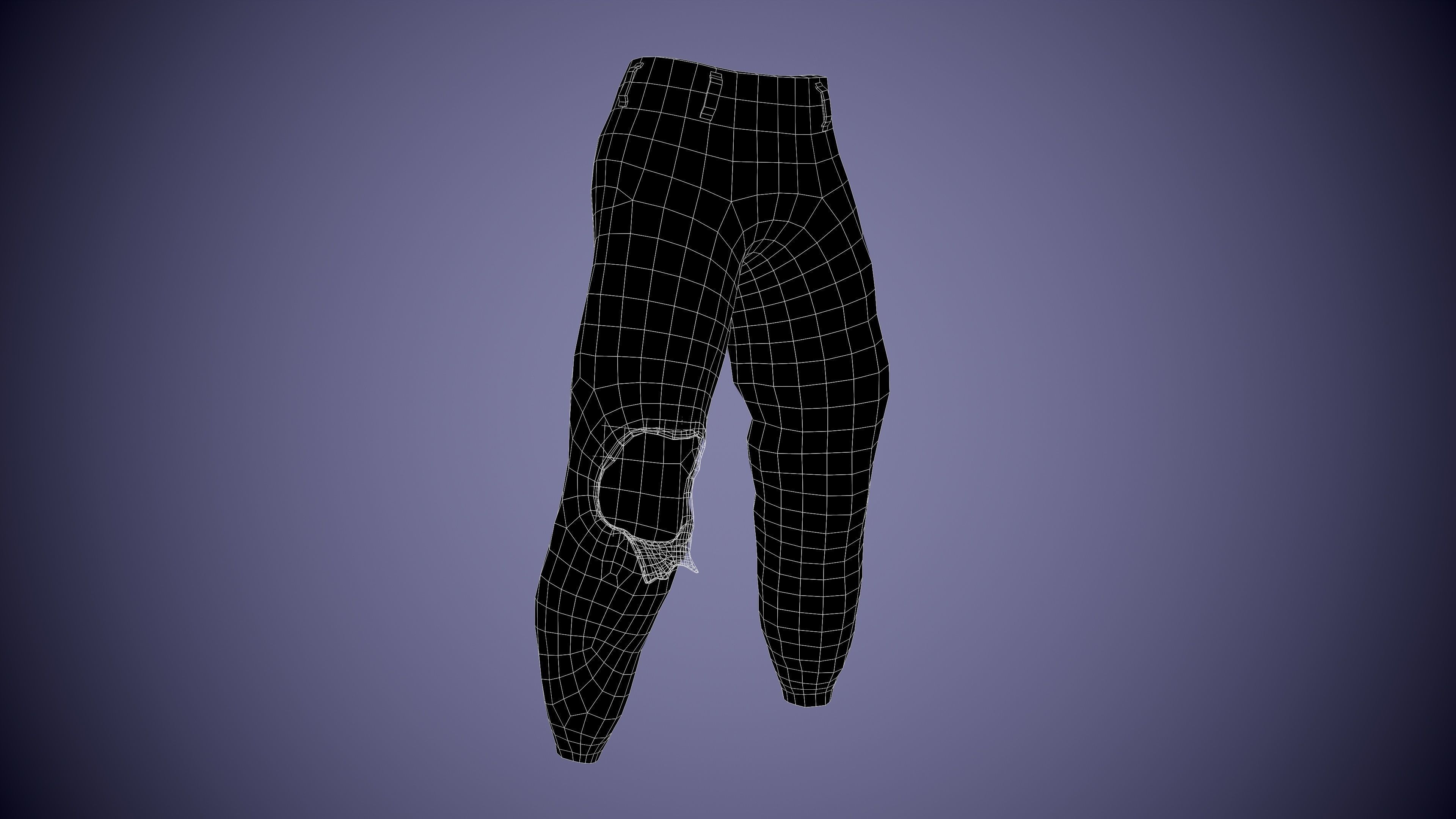Post apocalyptic Pants Low-poly 3D model_19