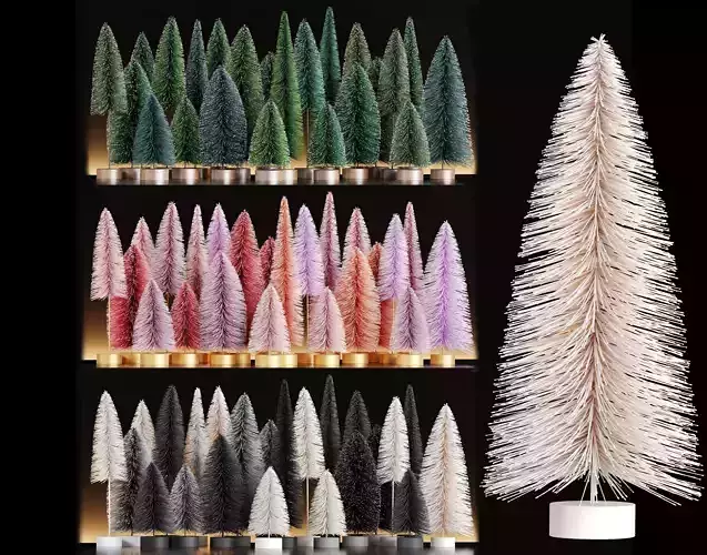 Miniature Christmas Trees - Decoration Set 1 3D model