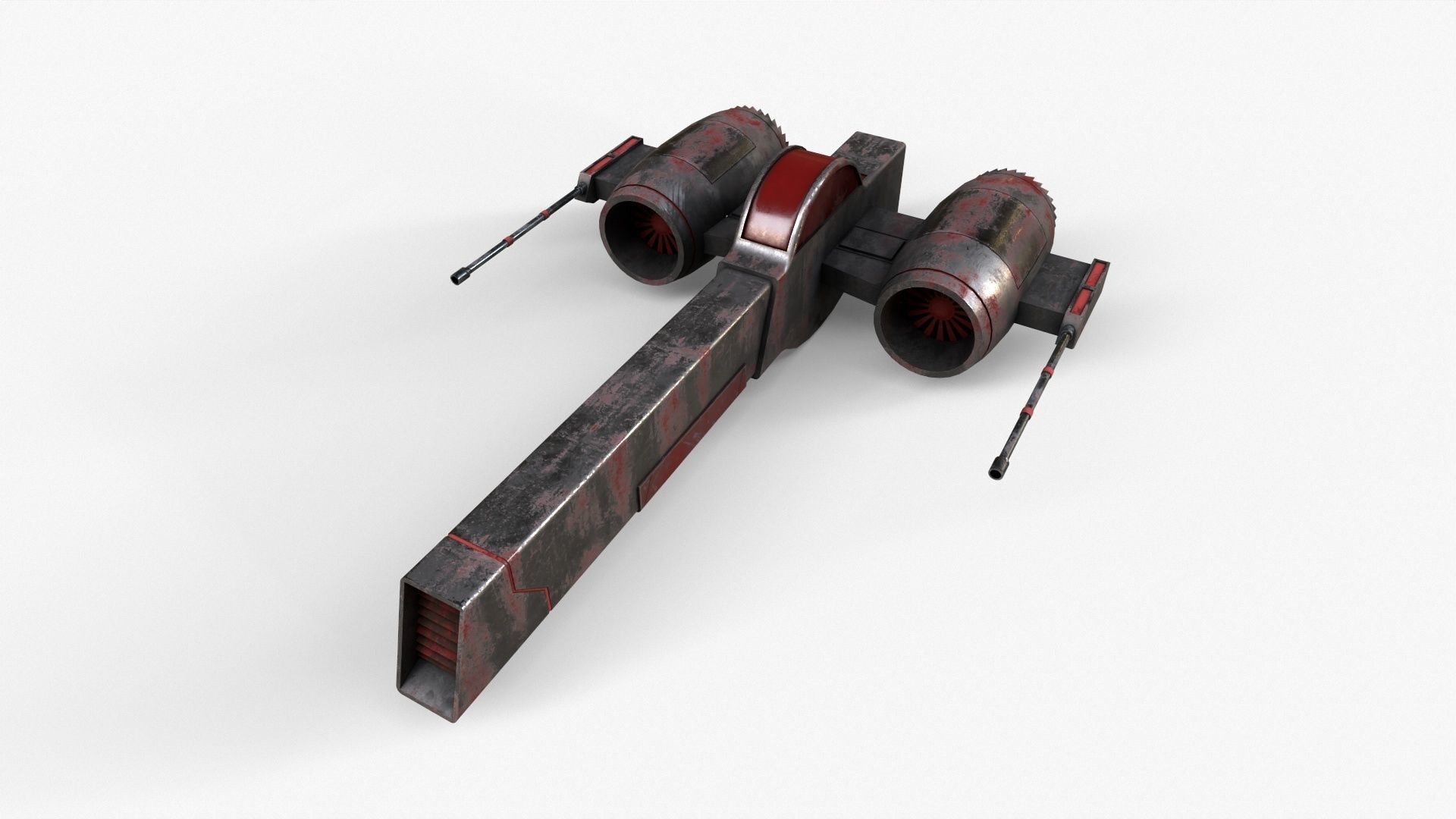 Sci-Fi Space Ship Low-poly 3D model_6