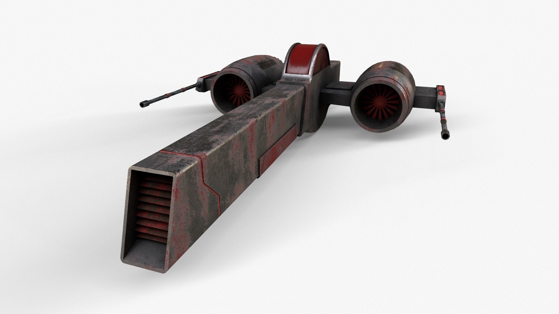 Sci-Fi Space Ship Low-poly 3D model_9