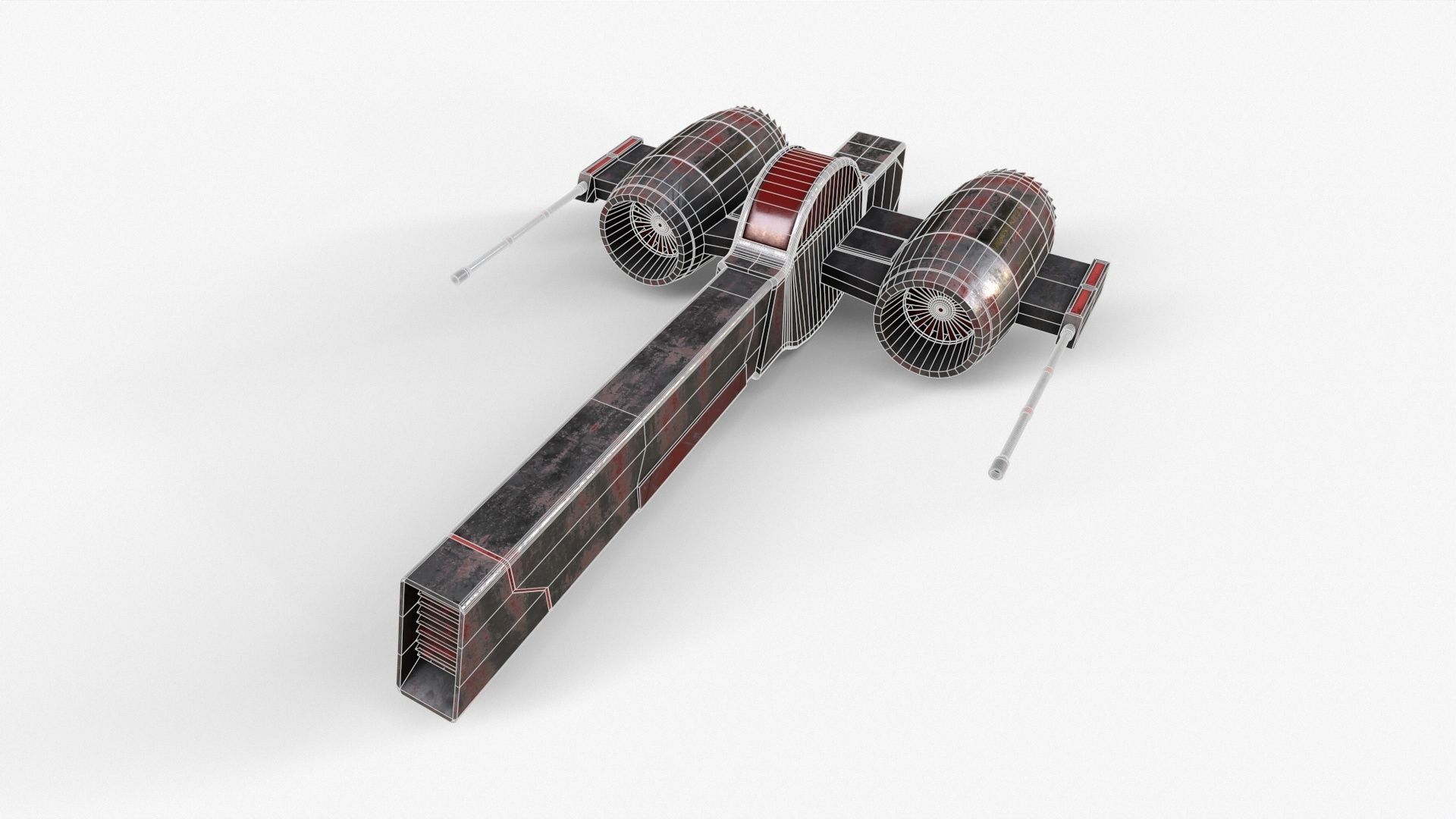 Sci-Fi Space Ship Low-poly 3D model_8