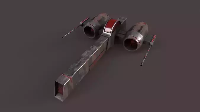 Sci-Fi Space Ship Low-poly 3D model