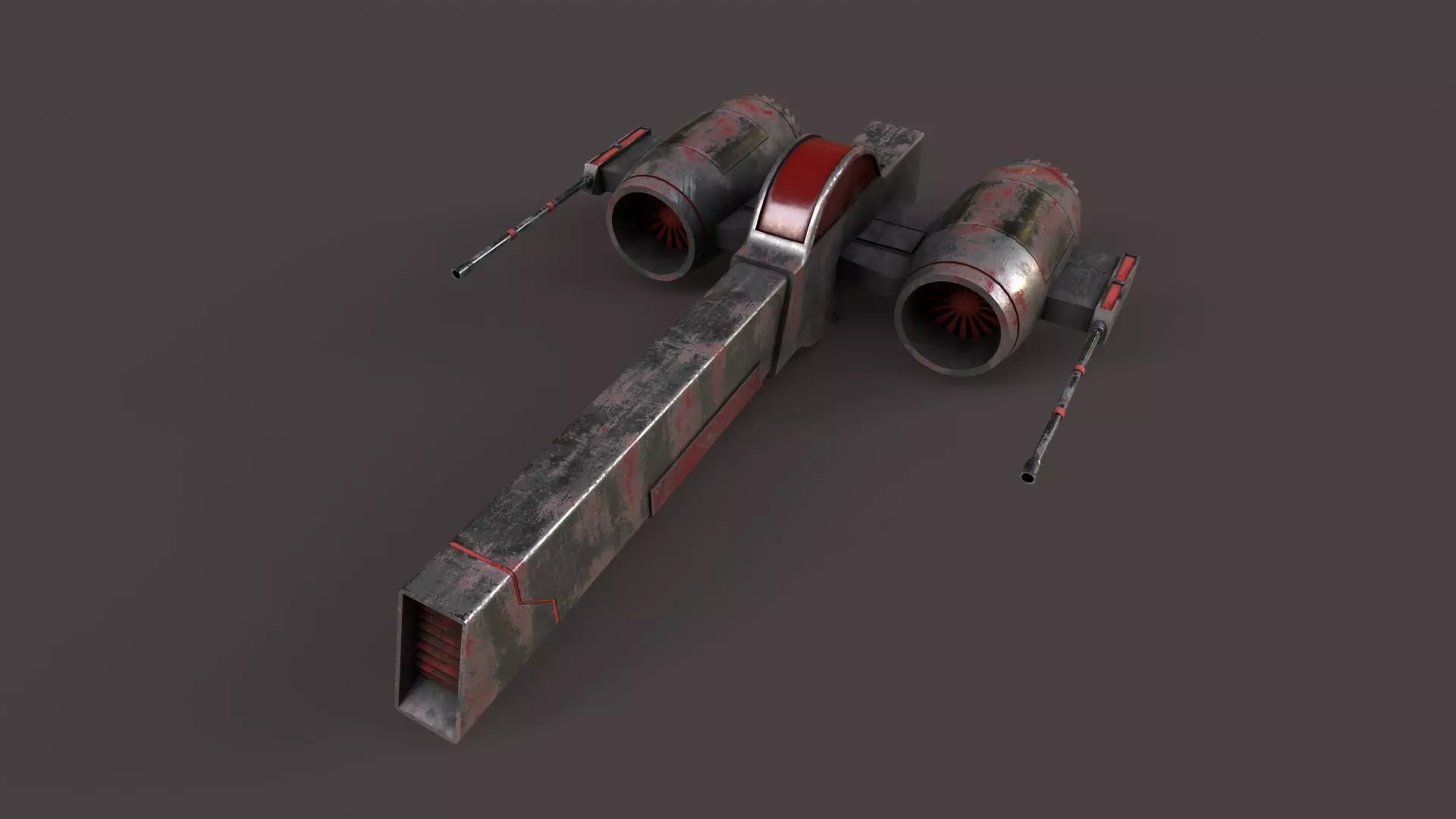 Sci-Fi Space Ship Low-poly 3D model_0