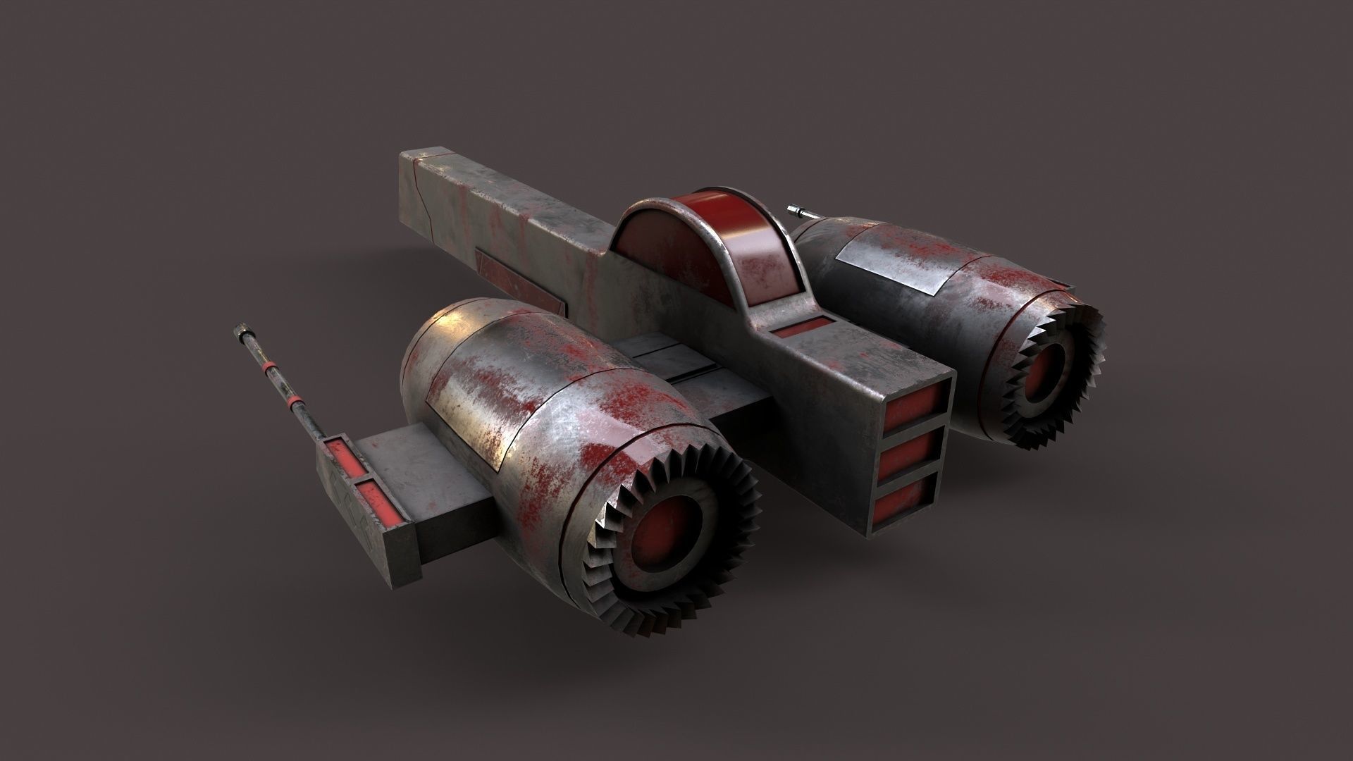 Sci-Fi Space Ship Low-poly 3D model_4