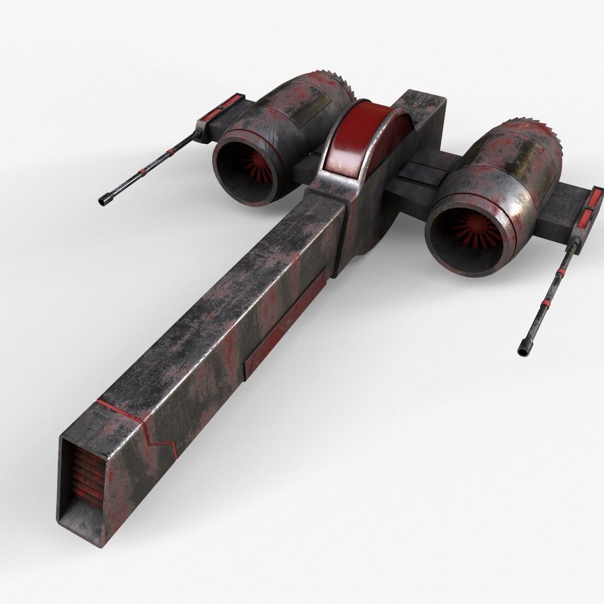 Sci-Fi Space Ship Low-poly 3D model_3