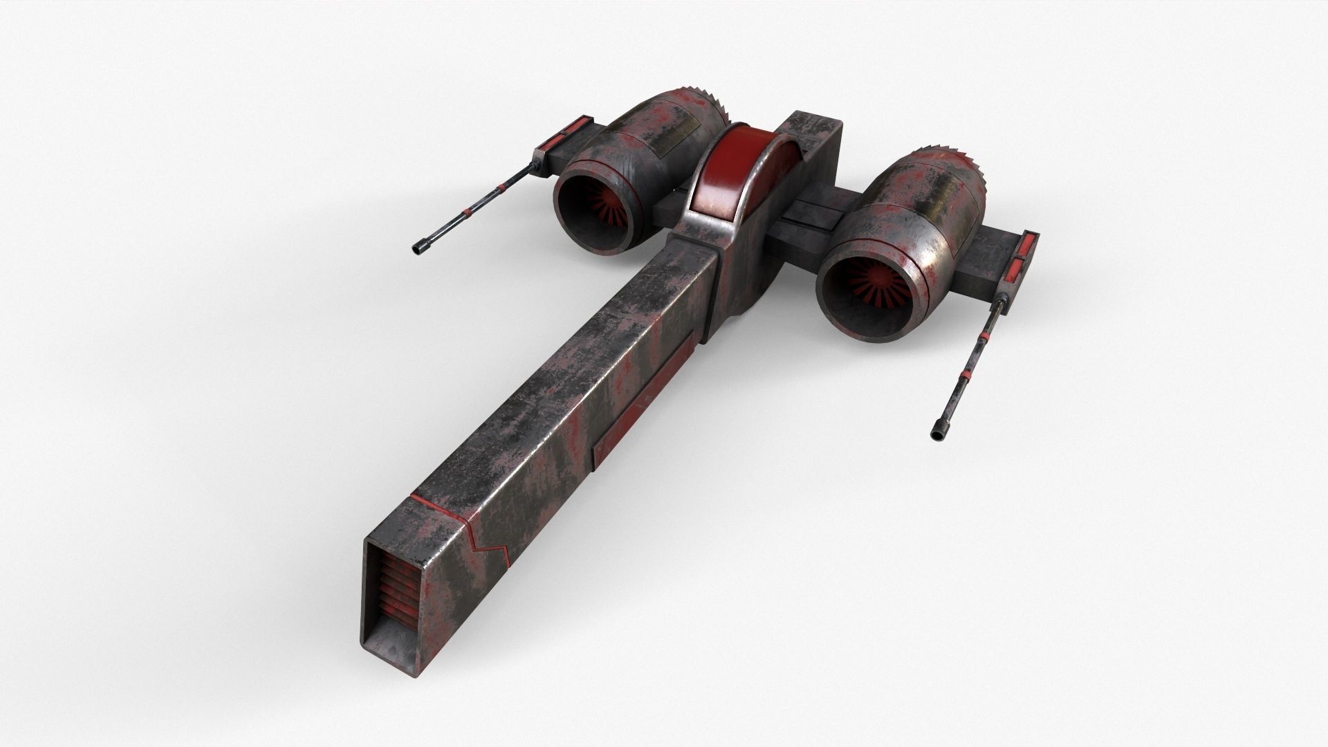 Sci-Fi Space Ship Low-poly 3D model_2