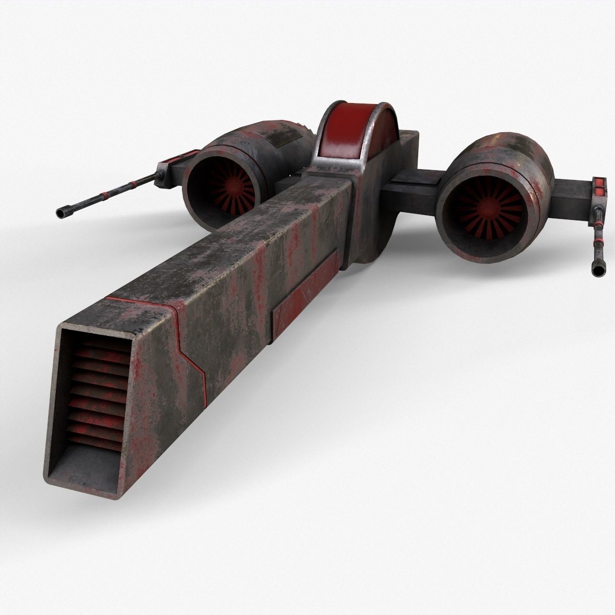 Sci-Fi Space Ship Low-poly 3D model_11