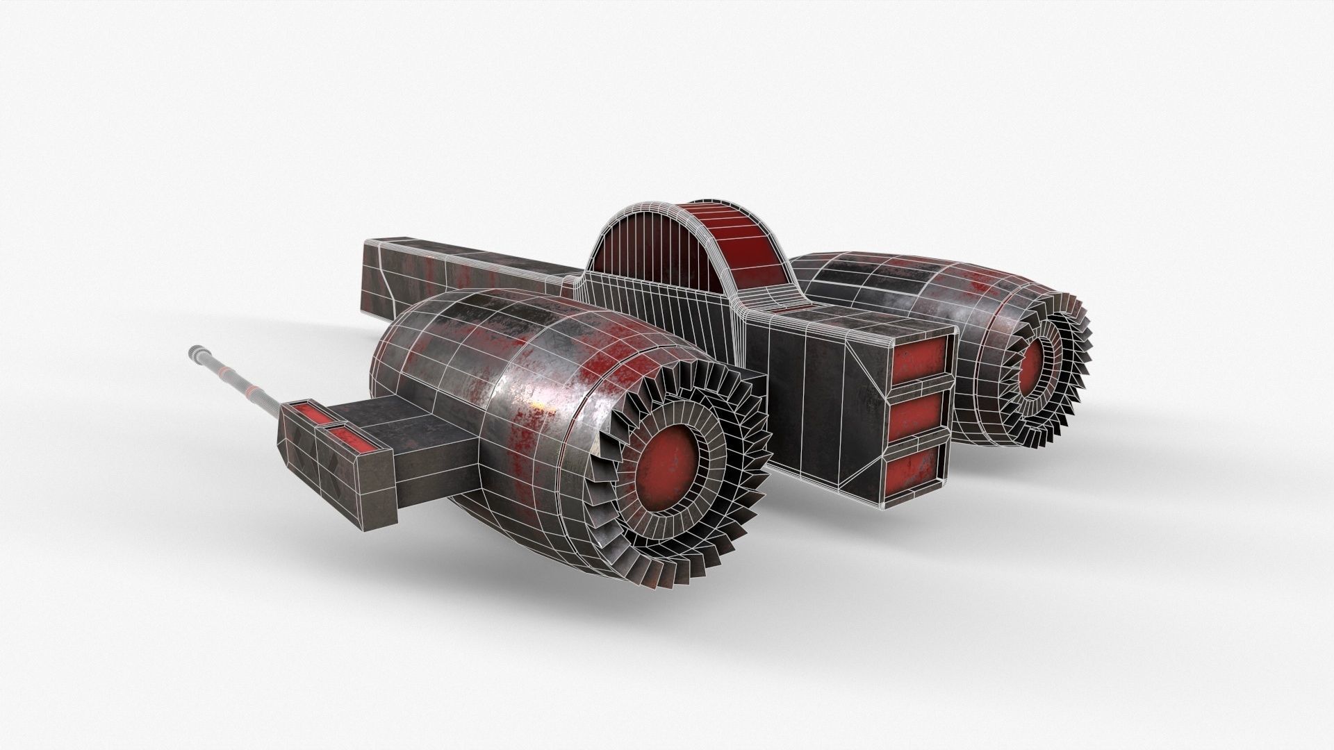 Sci-Fi Space Ship Low-poly 3D model_10