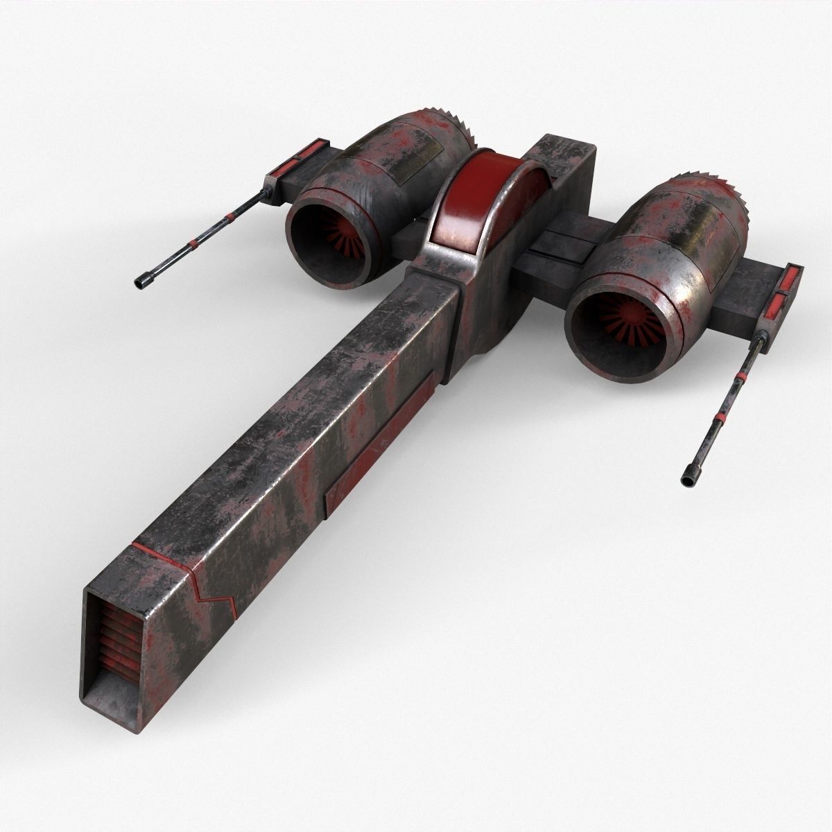 Sci-Fi Space Ship Low-poly 3D model_5
