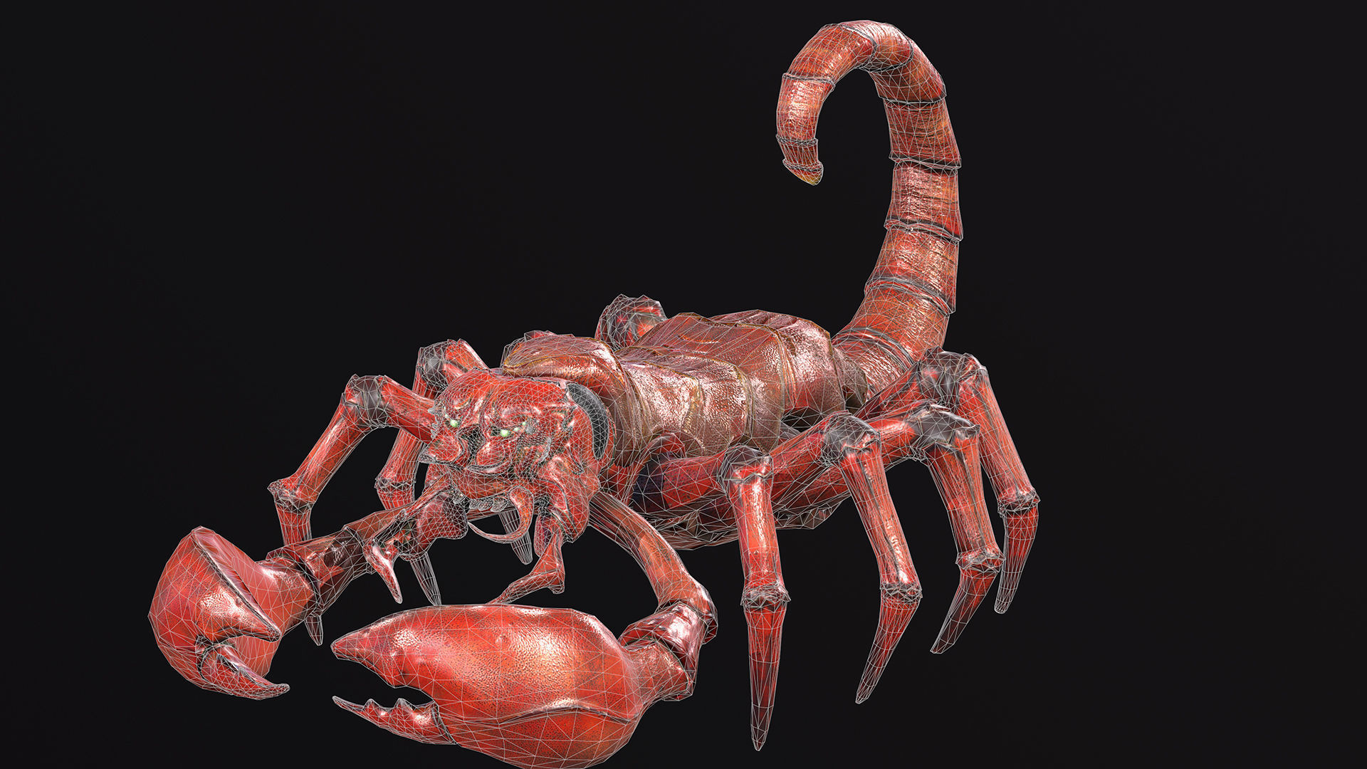 Low-poly model Scorpion Low-poly 3D model_4
