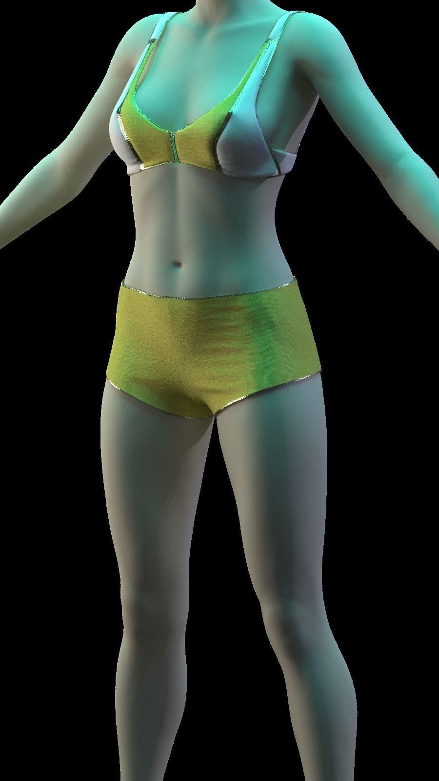DAZ MALE FEMALE swimsuit lingerie SET 3D model_3