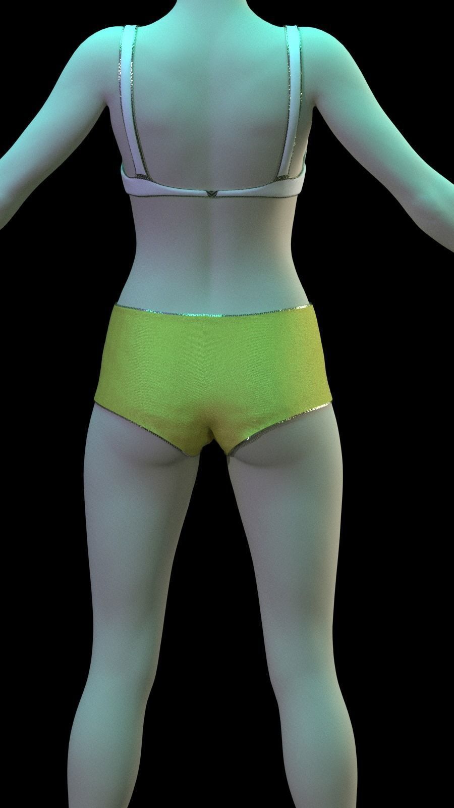 DAZ MALE FEMALE swimsuit lingerie SET 3D model_4