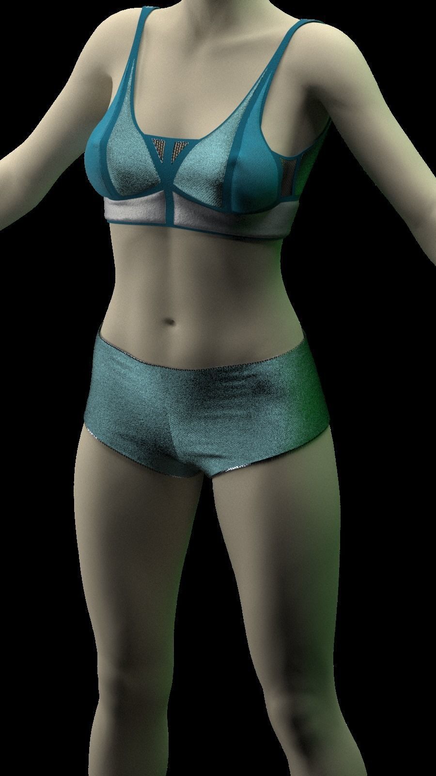 DAZ MALE FEMALE swimsuit lingerie SET 3D model_6