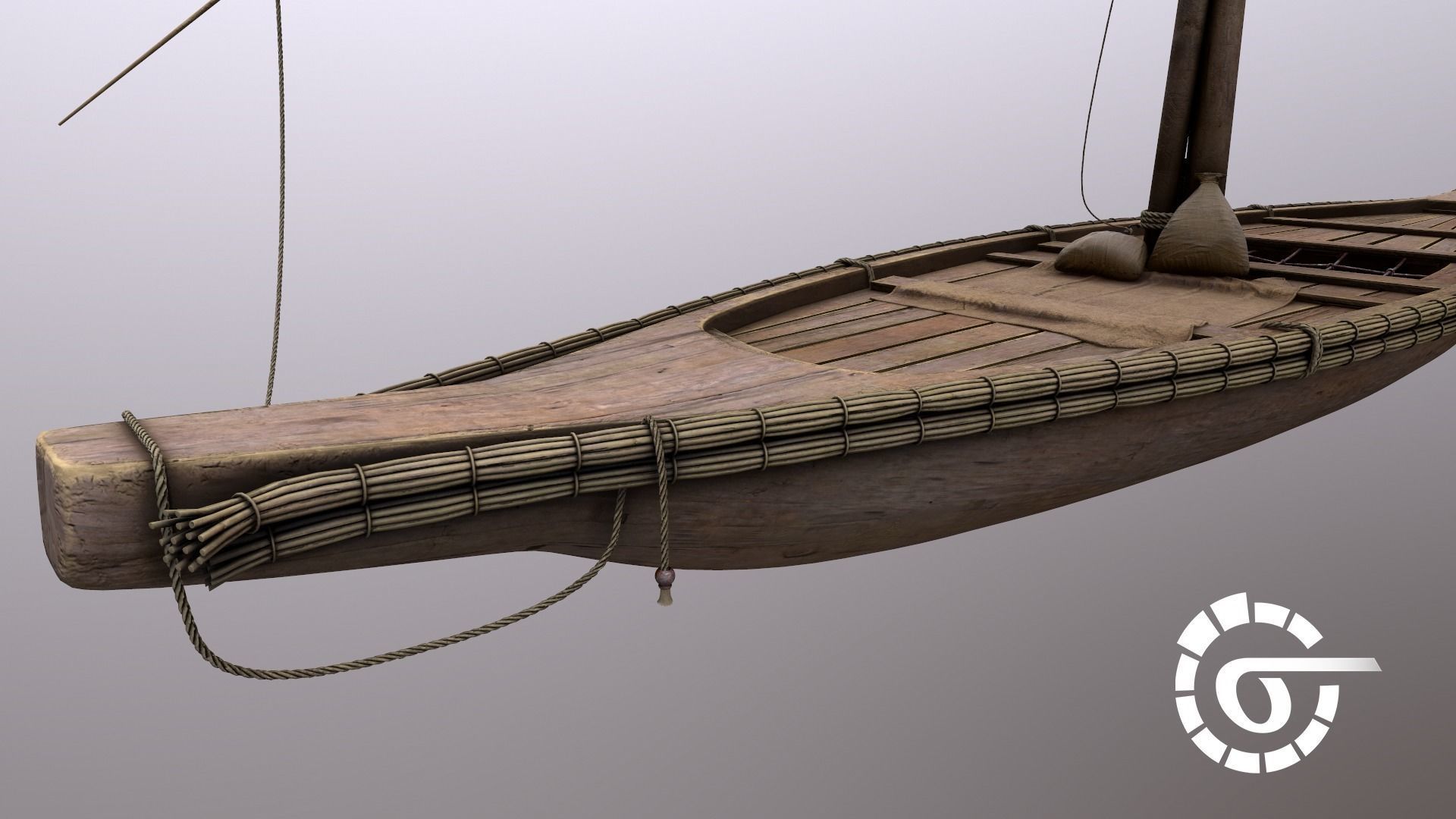 Floka Ancient Egypt River Boat 3D model_3