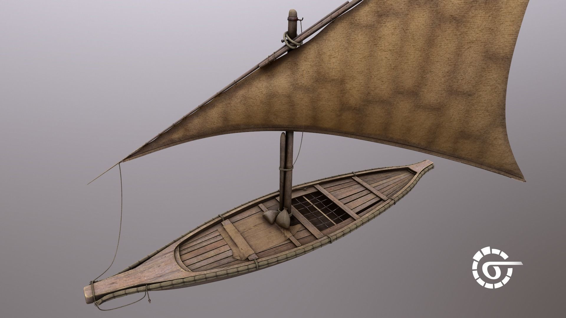 Floka Ancient Egypt River Boat 3D model_6
