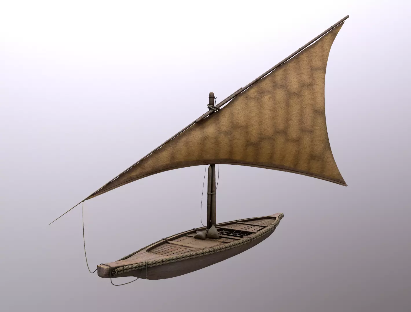 Floka Ancient Egypt River Boat 3D model_0