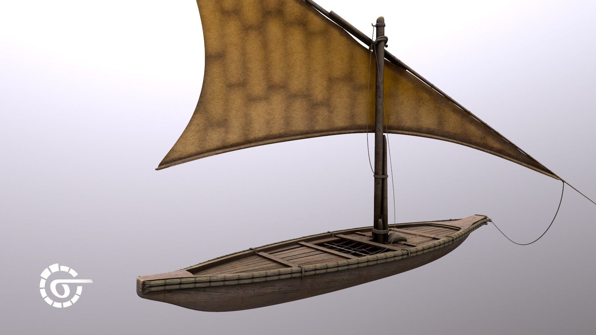 Floka Ancient Egypt River Boat 3D model_11