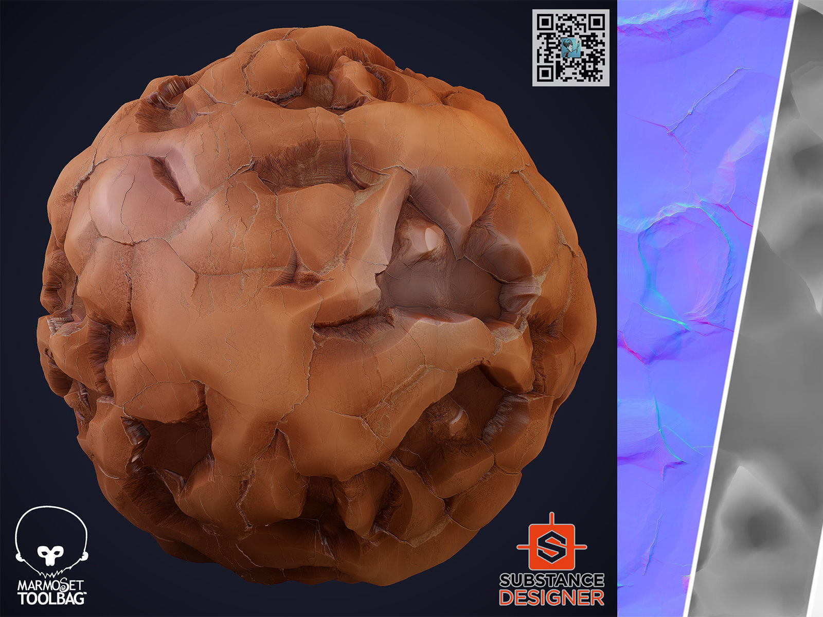 Stylized Clay Cliff Generator - PBR - 4K - PNG - SBSAR Texture_7