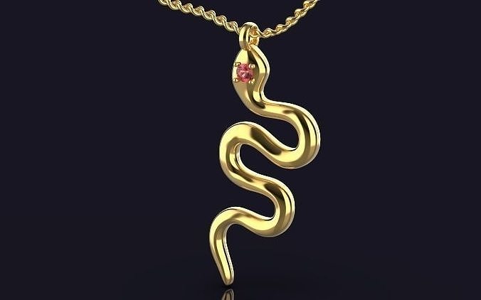 Snake pendant 3D print model