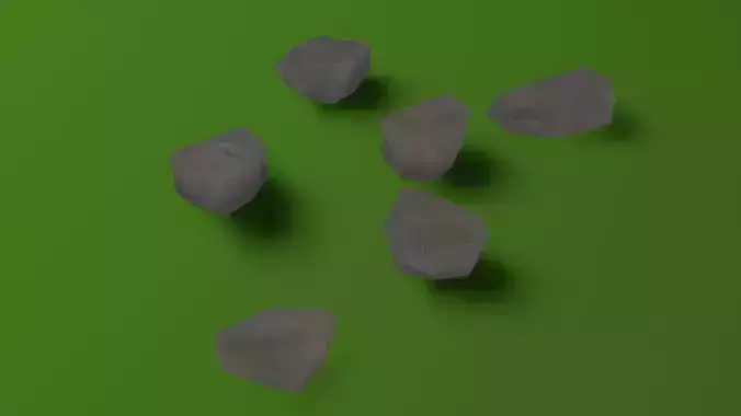 Stylized Hand paint rock set vol 1 tiny rocks