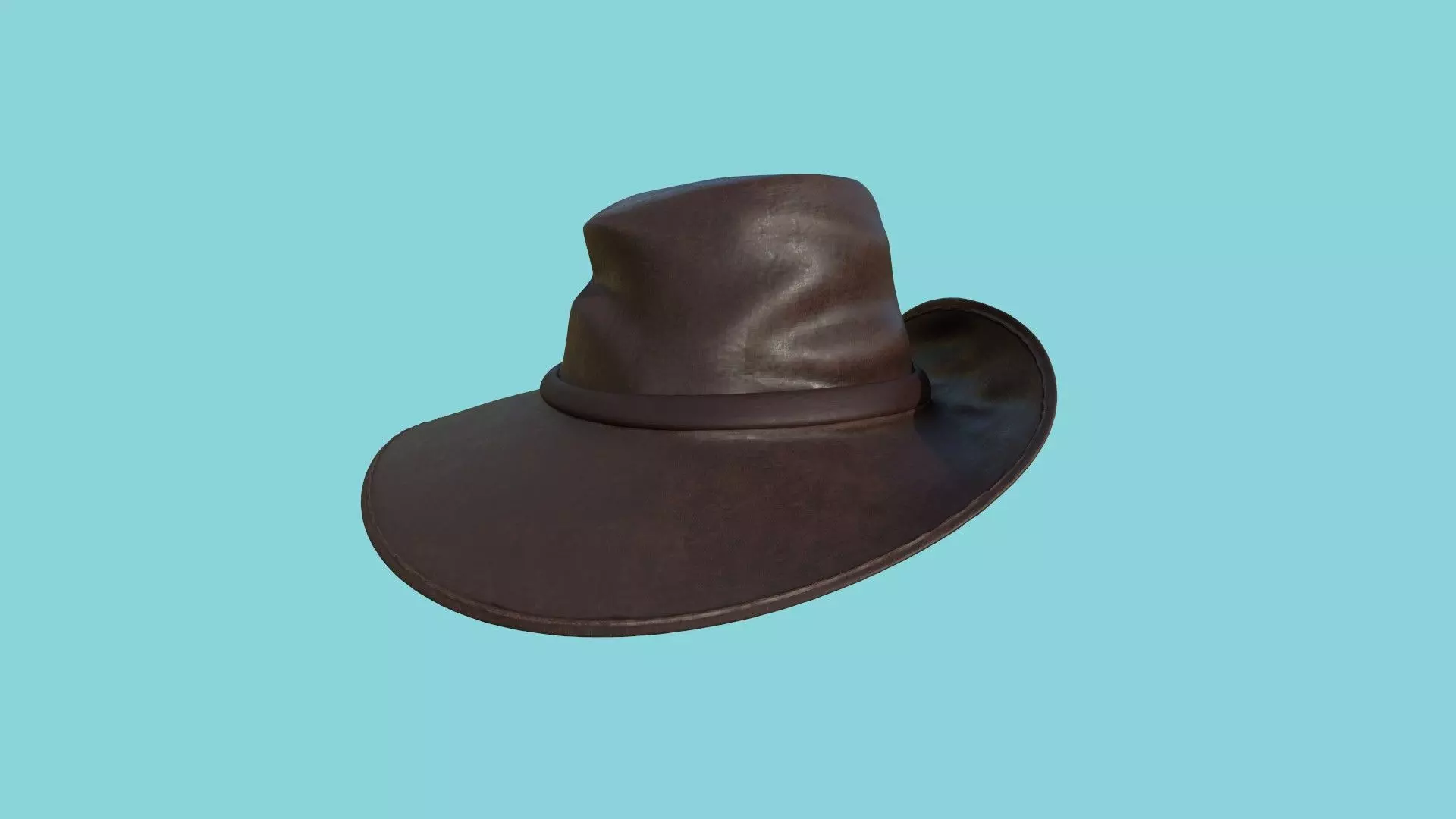 Brown Leather Hat - Character Fashion Design Low-poly 3D model