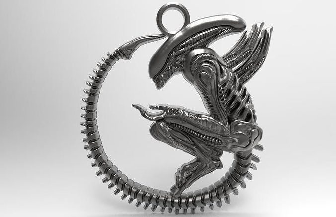 Alien pendant 3D print model