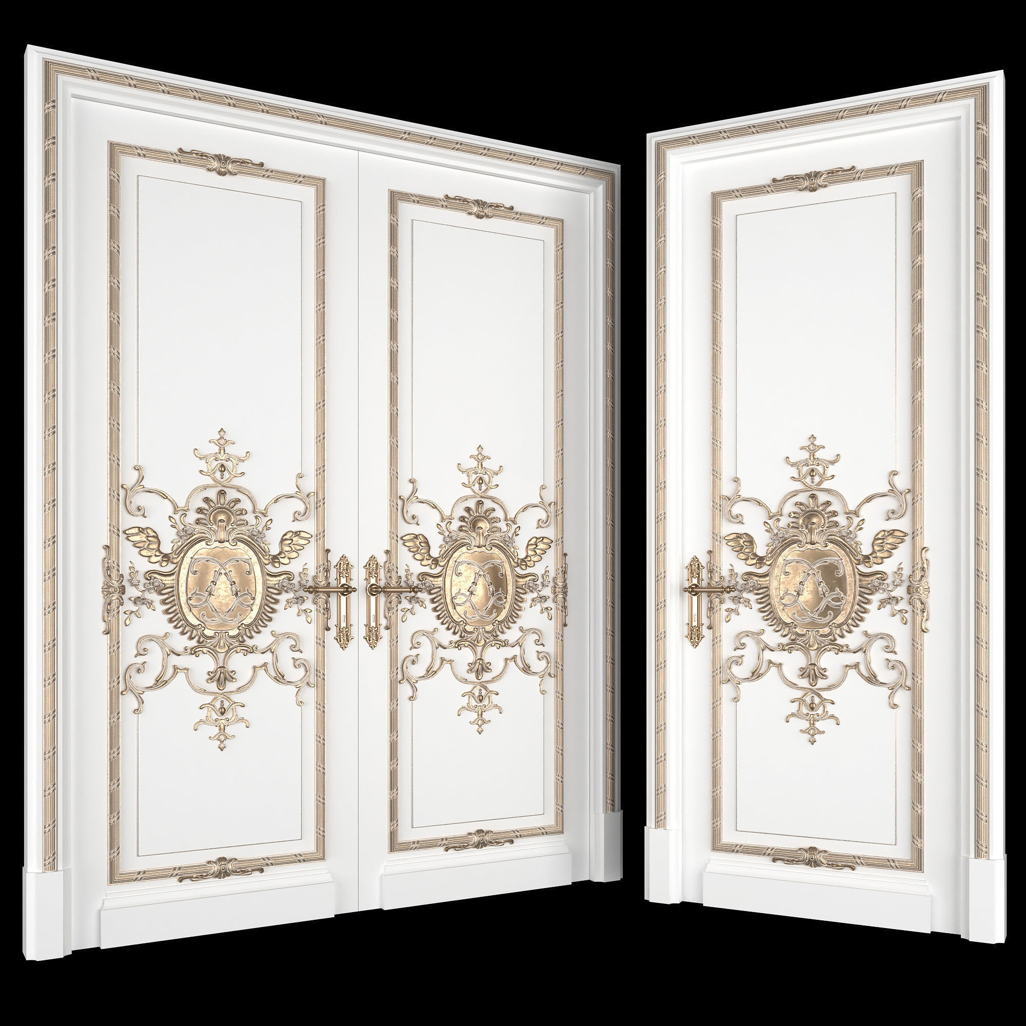 french door 3D model_5