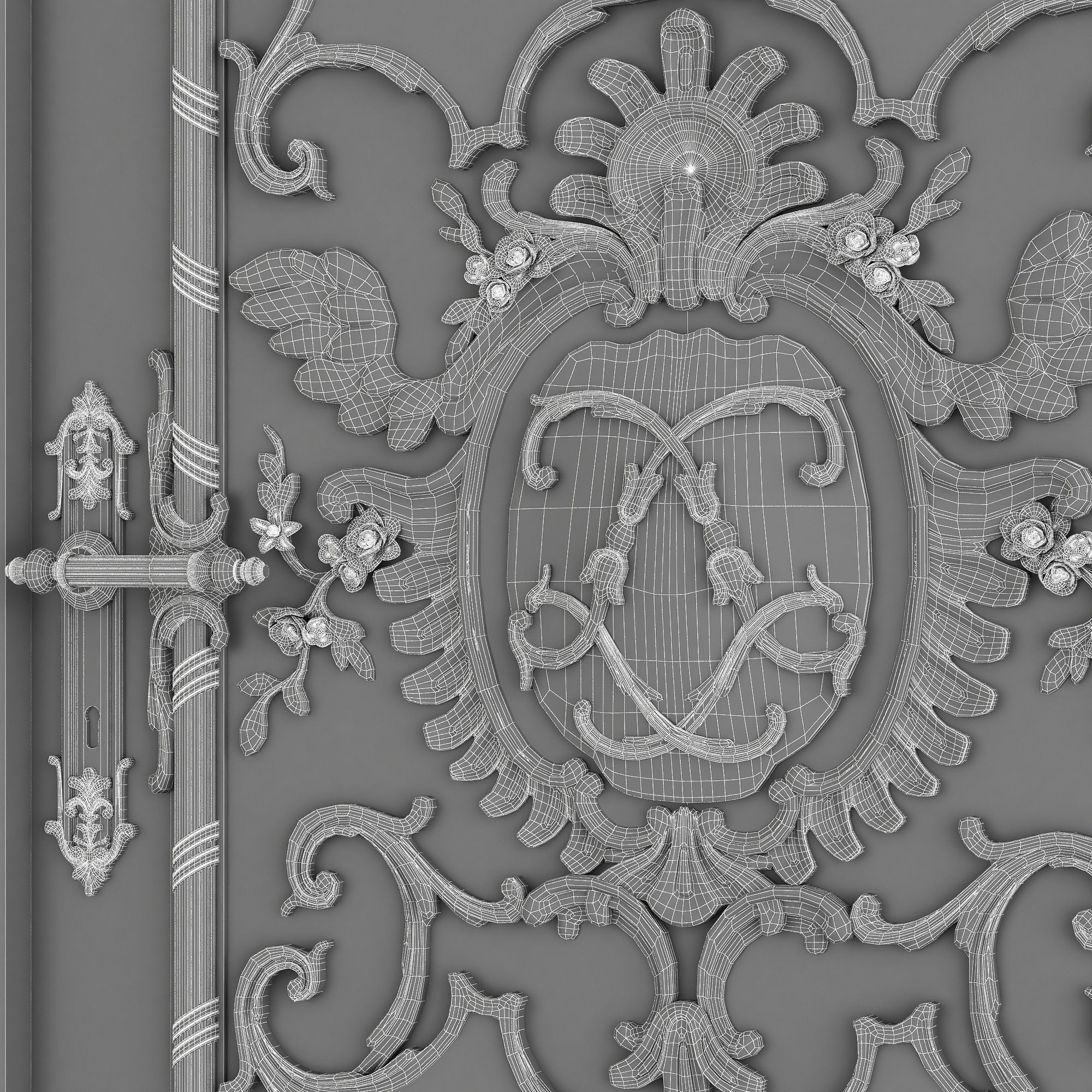 french door 3D model_2